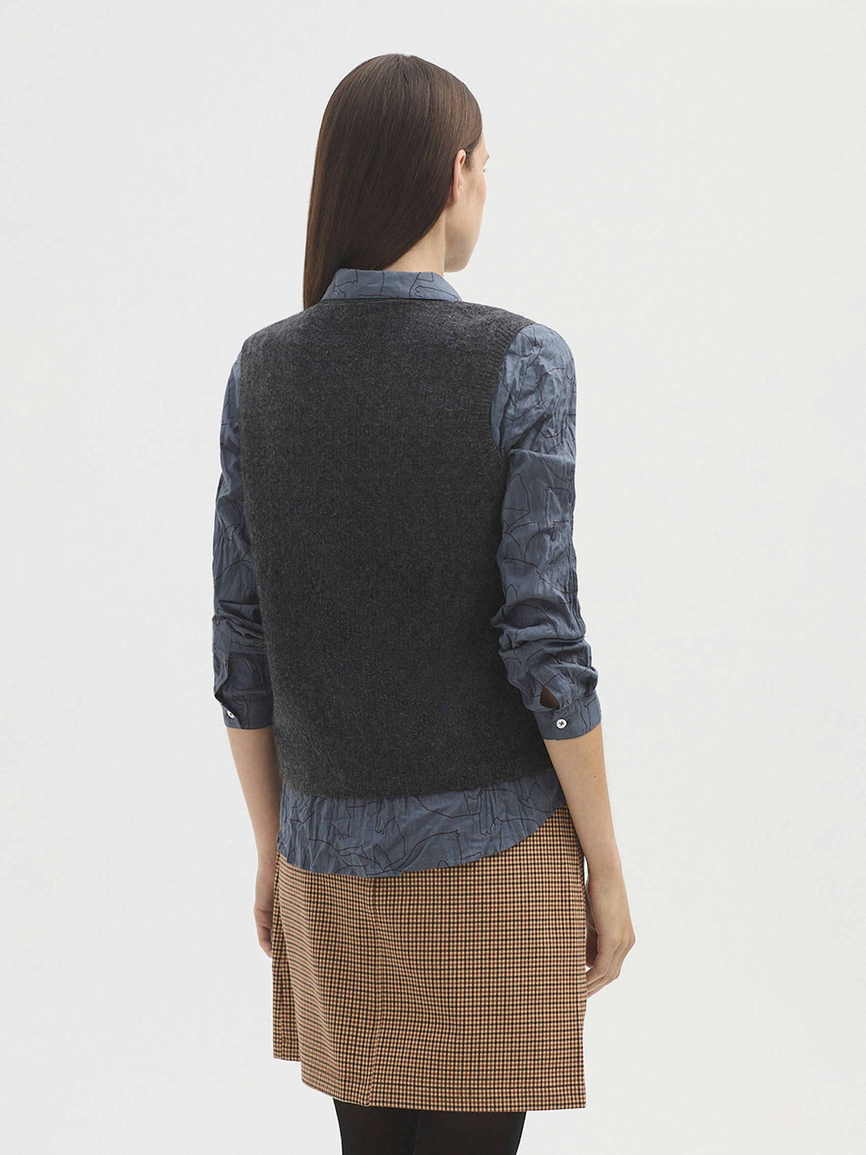 Chaleco calado con cashmere