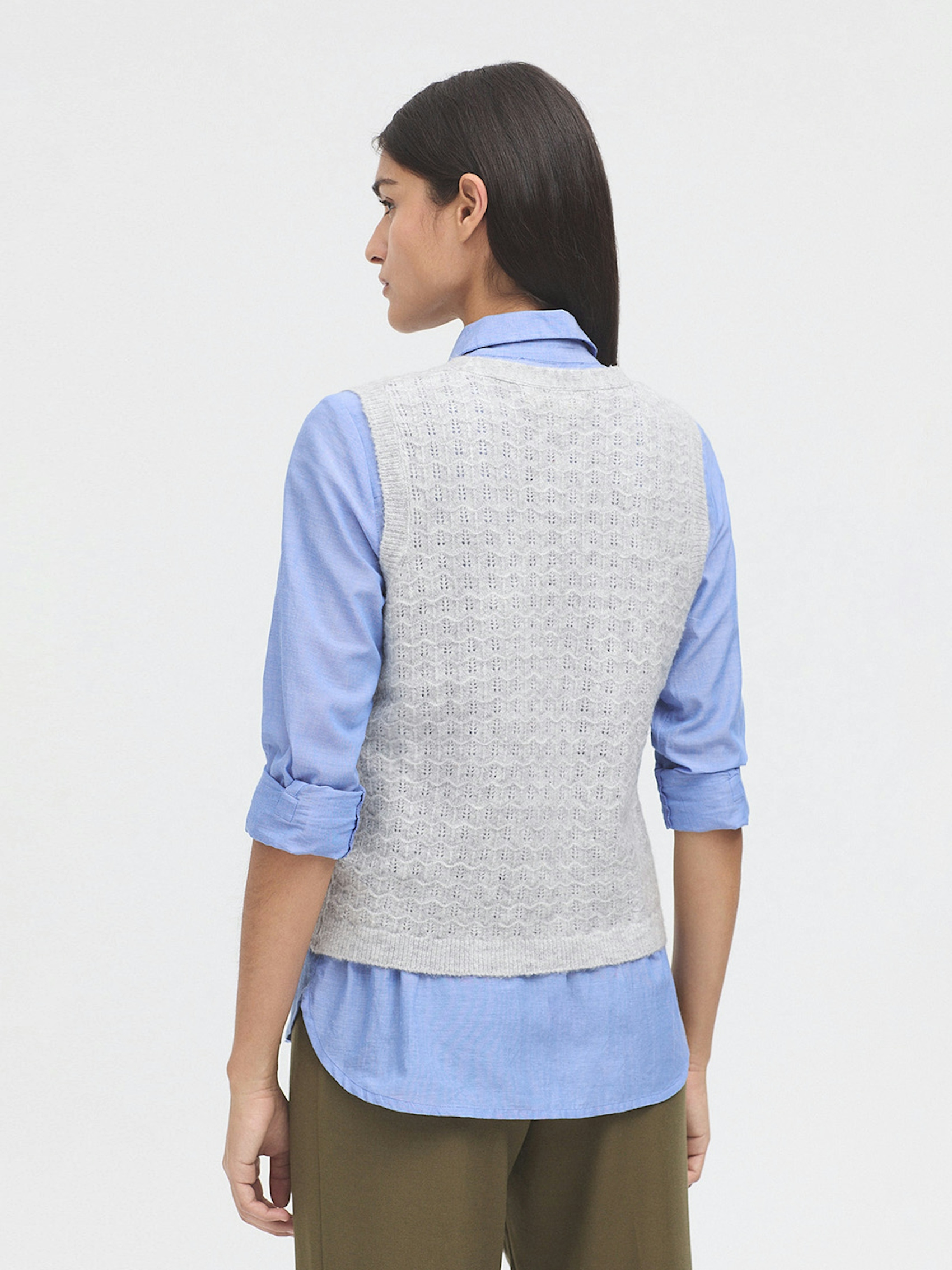 Openwork cashmere vest