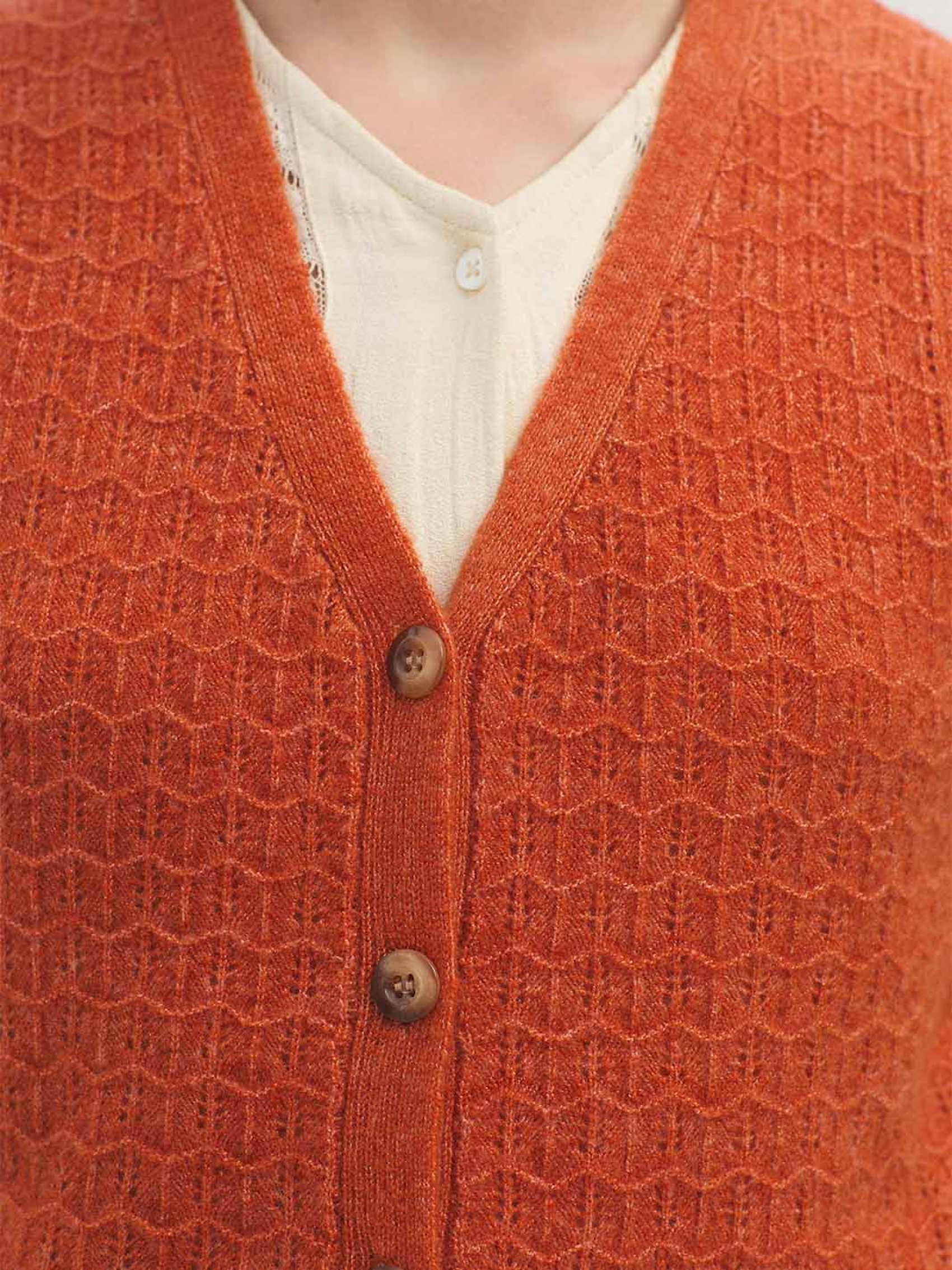 Openwork cashmere vest