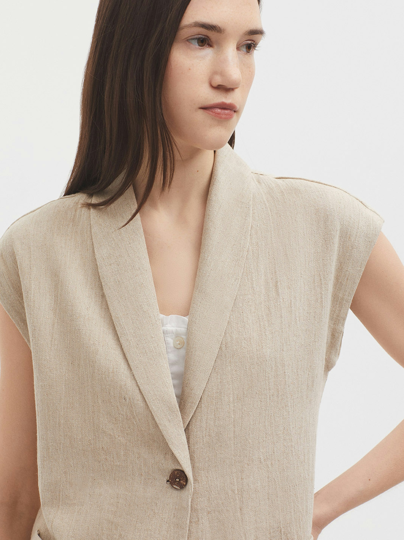 Gilet lin naturel
