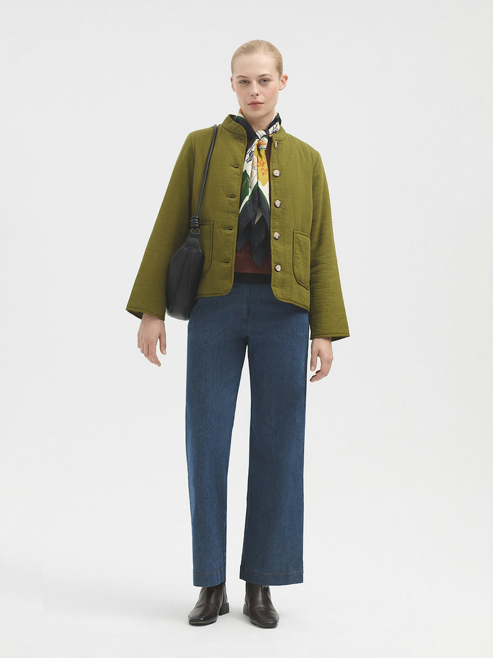 Mandarin collar puffer jacket