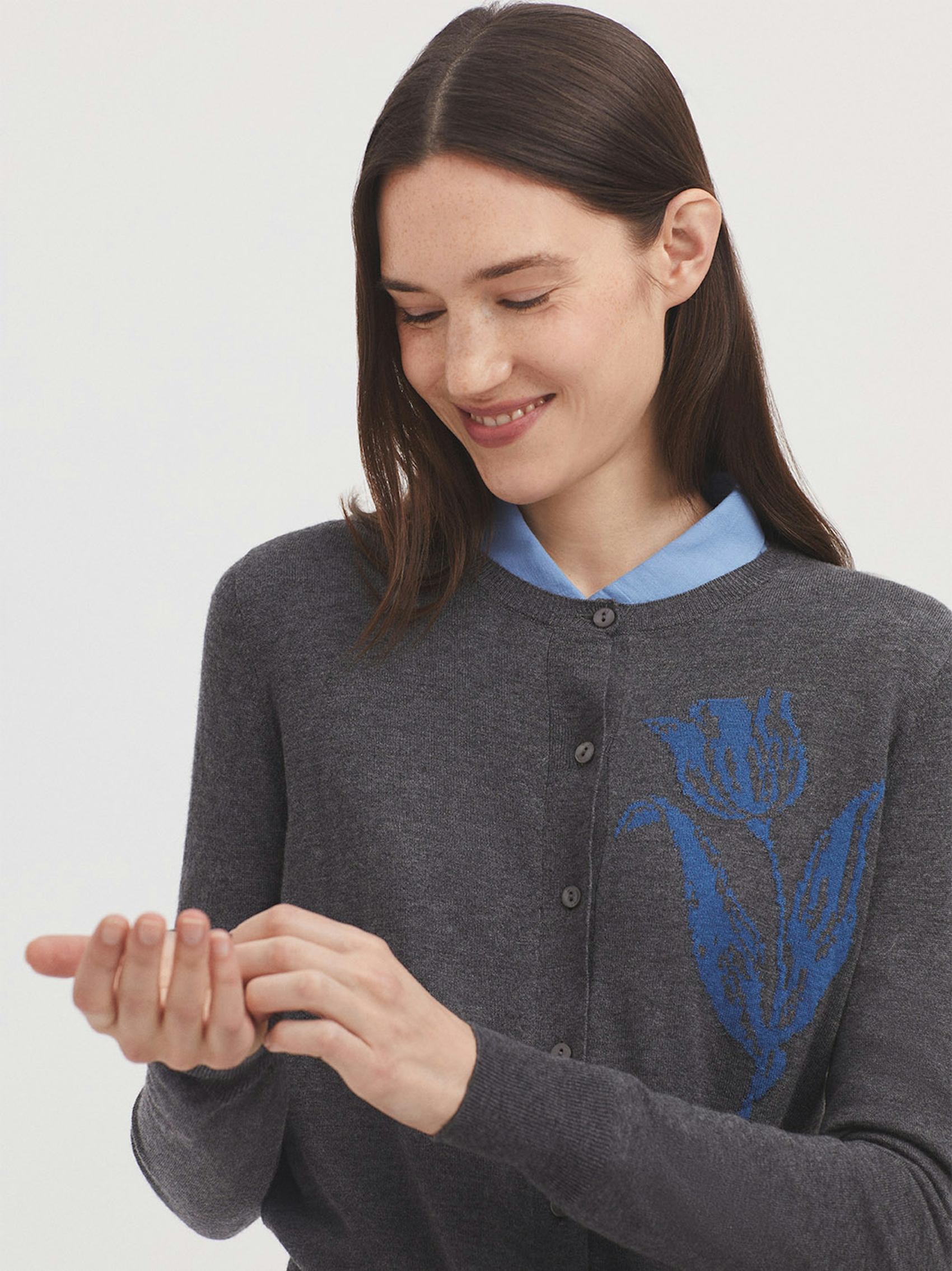Chaqueta boba intarsia tulipa