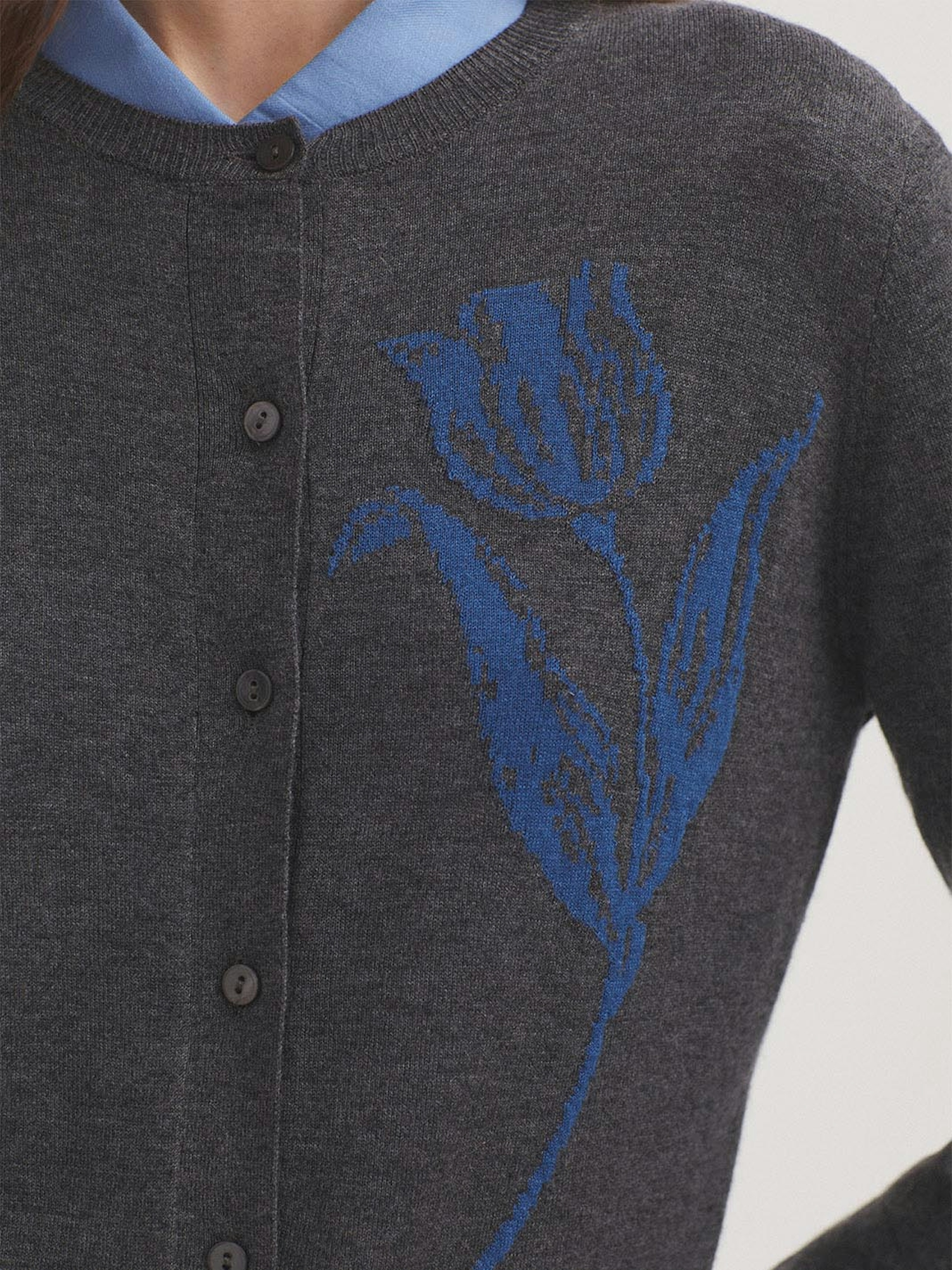 Chaqueta boba intarsia tulipa