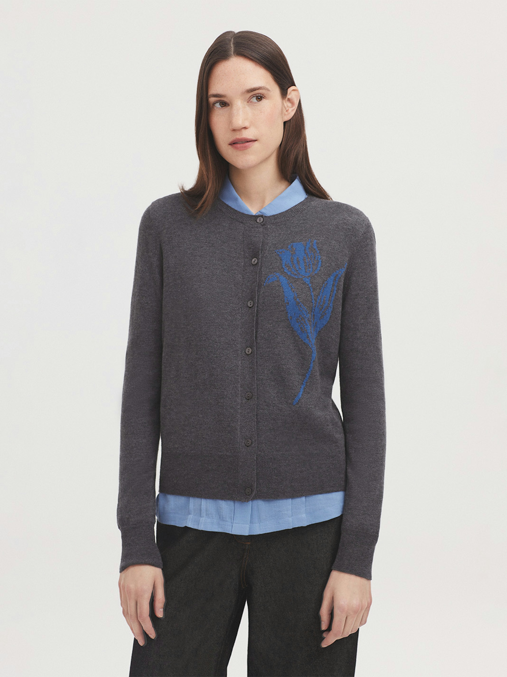 Chaqueta boba intarsia tulipa
