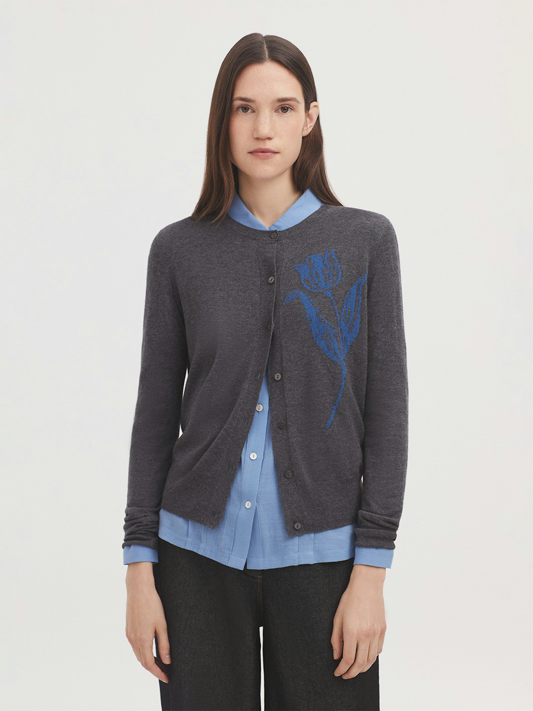 Chaqueta boba intarsia tulipa
