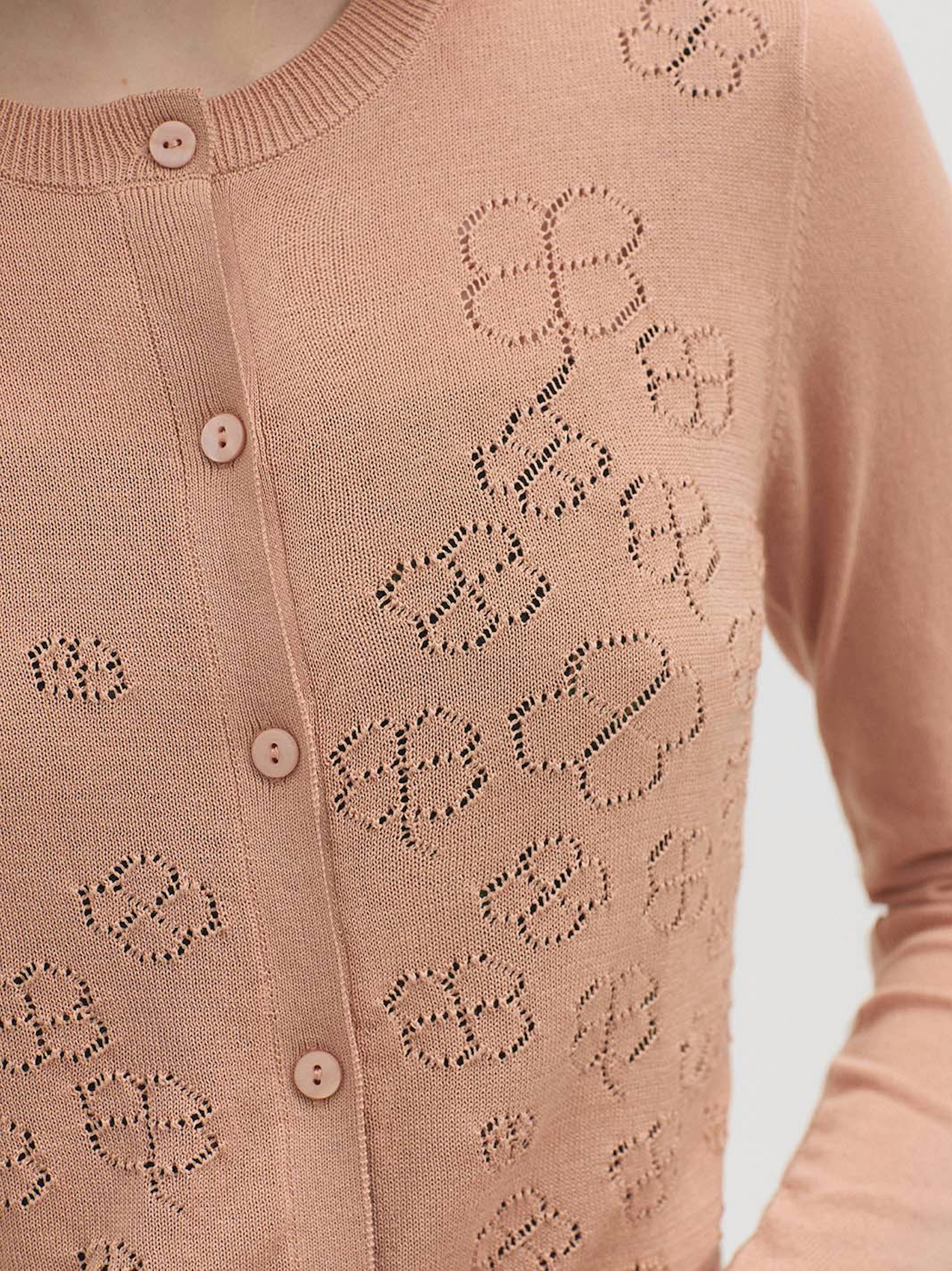 Cardigan sans manche trèfles