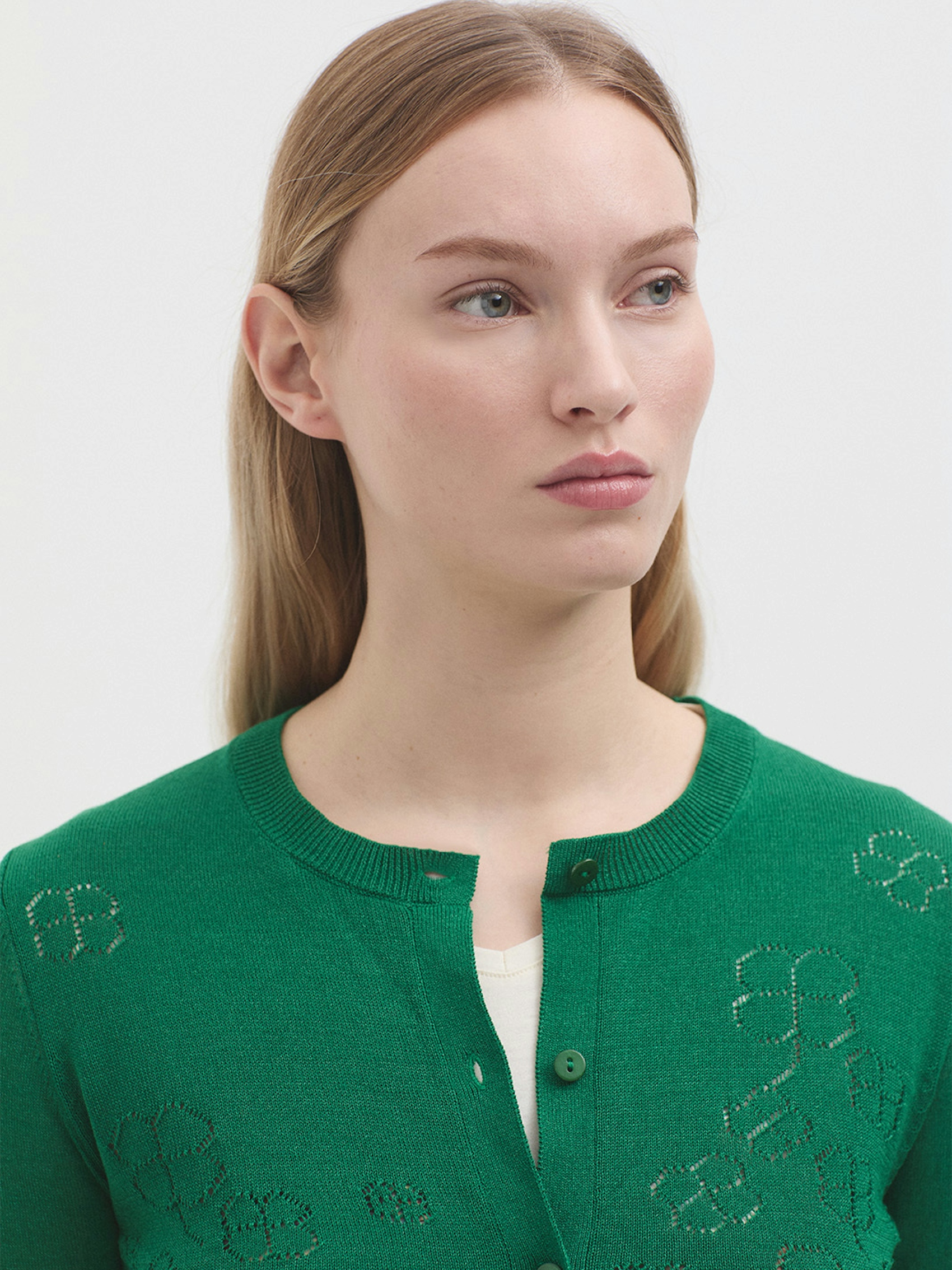 Cardigan sans manche trèfles