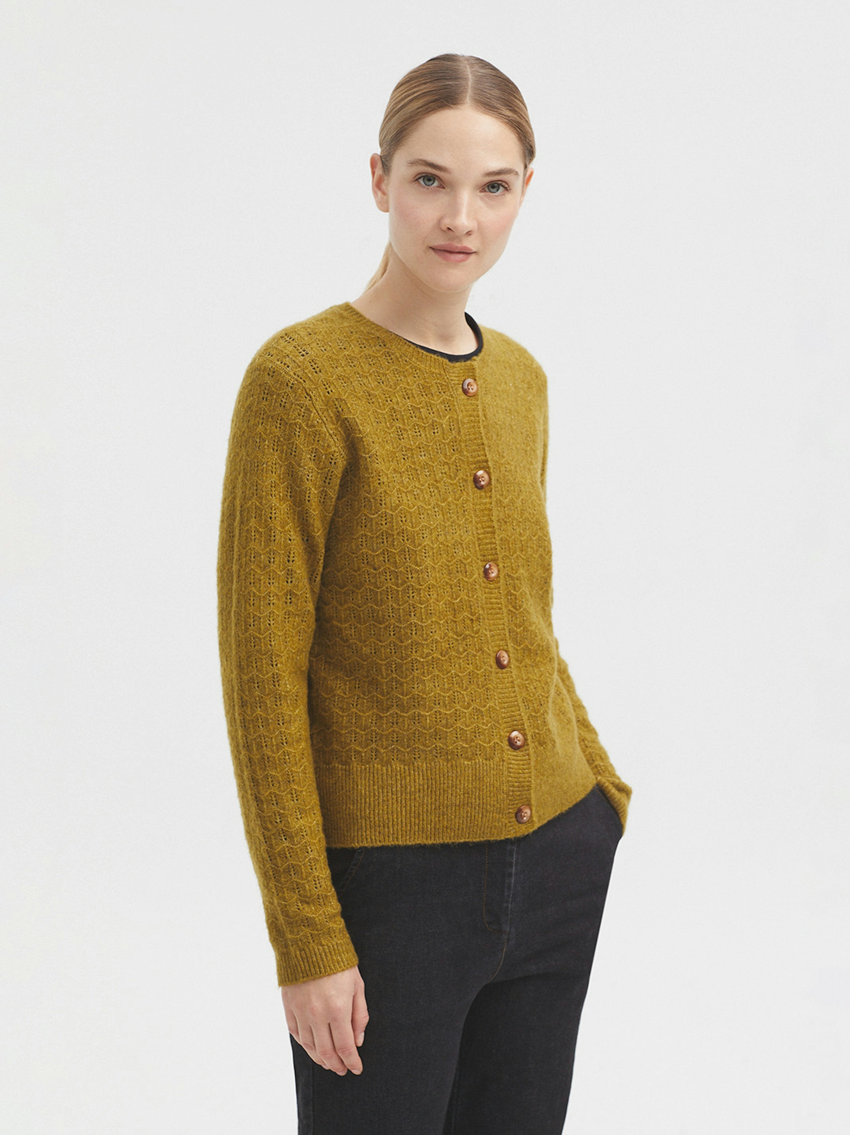 Openwork cashmere cardigan