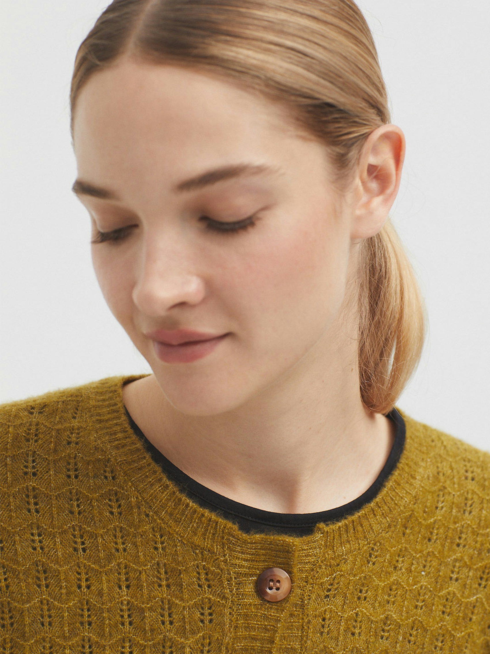 Openwork cashmere cardigan