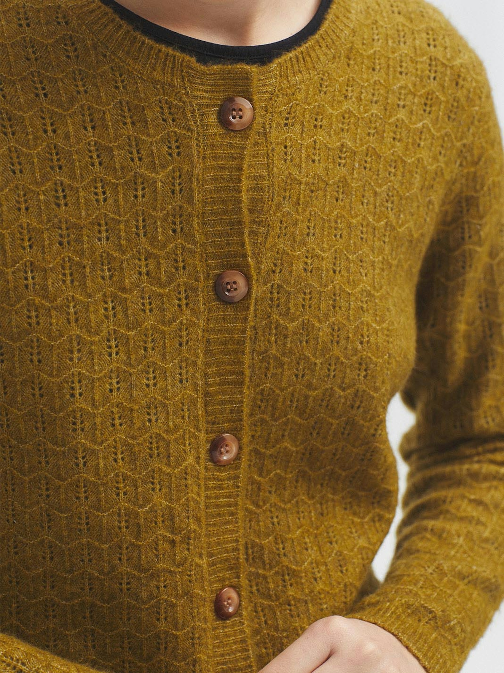 Openwork cashmere cardigan
