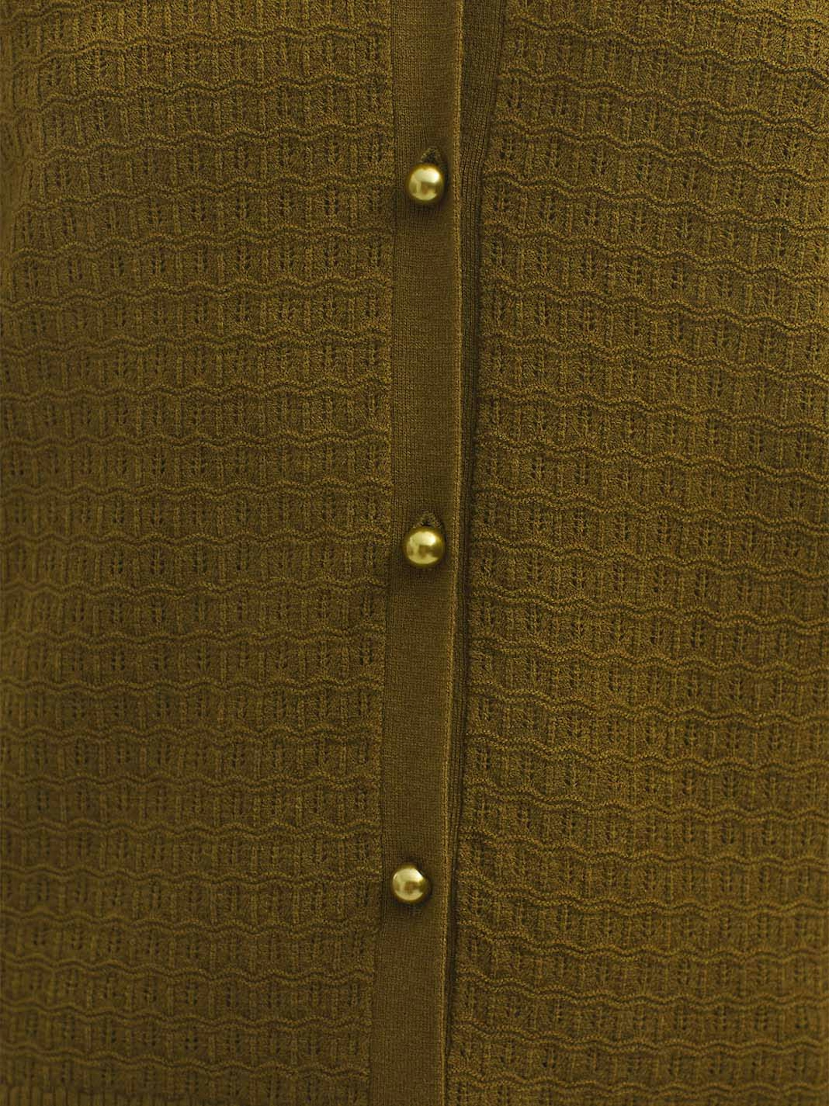 Openwork polo collar cardigan