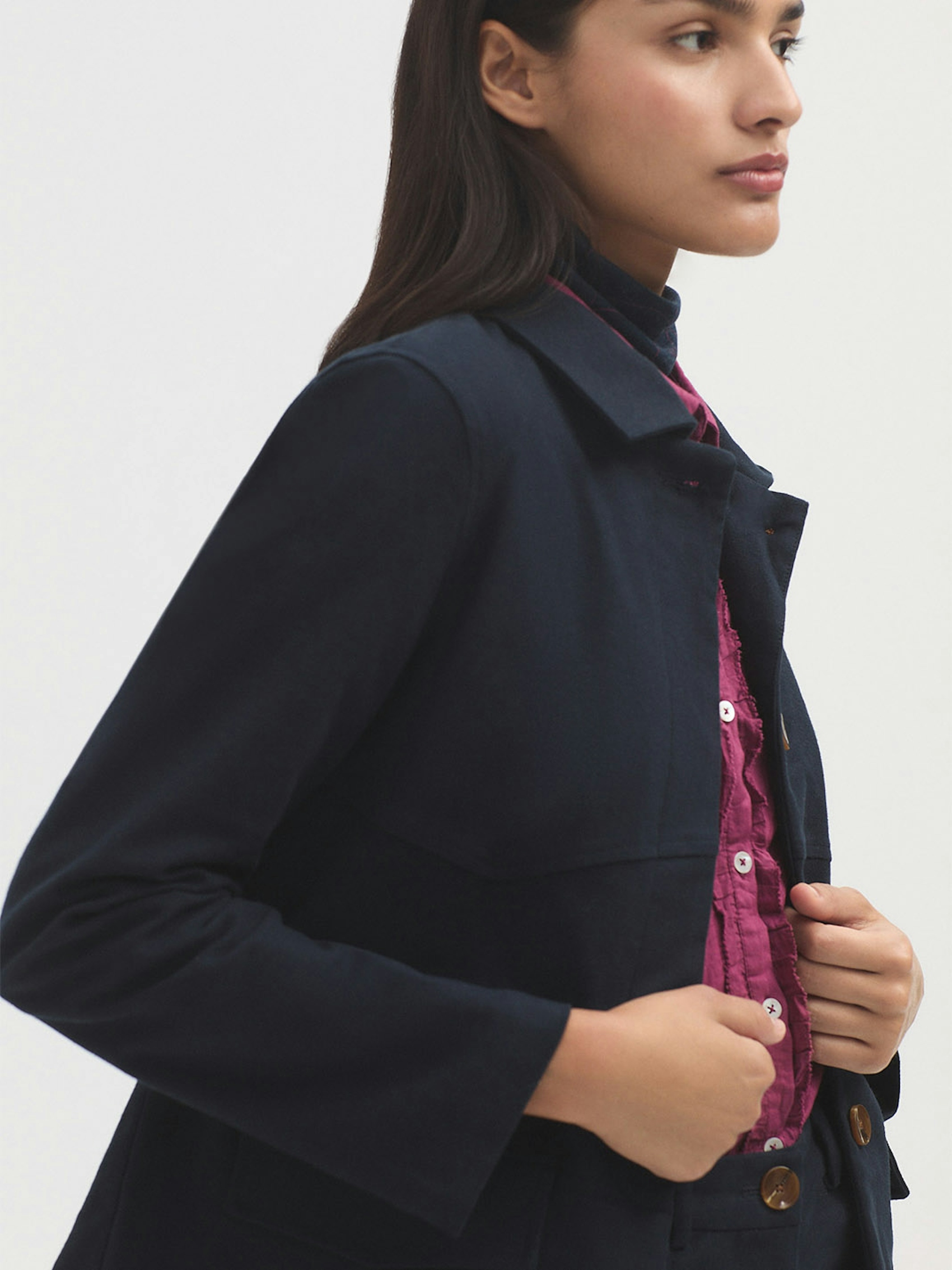 Veste empiècement velours uni 3