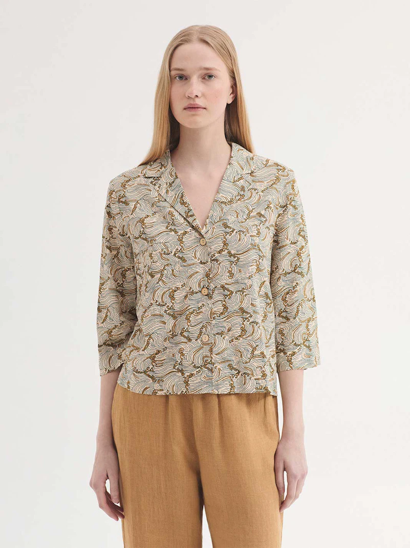 Chaqueta con solapa y estampado Aegean Sea
