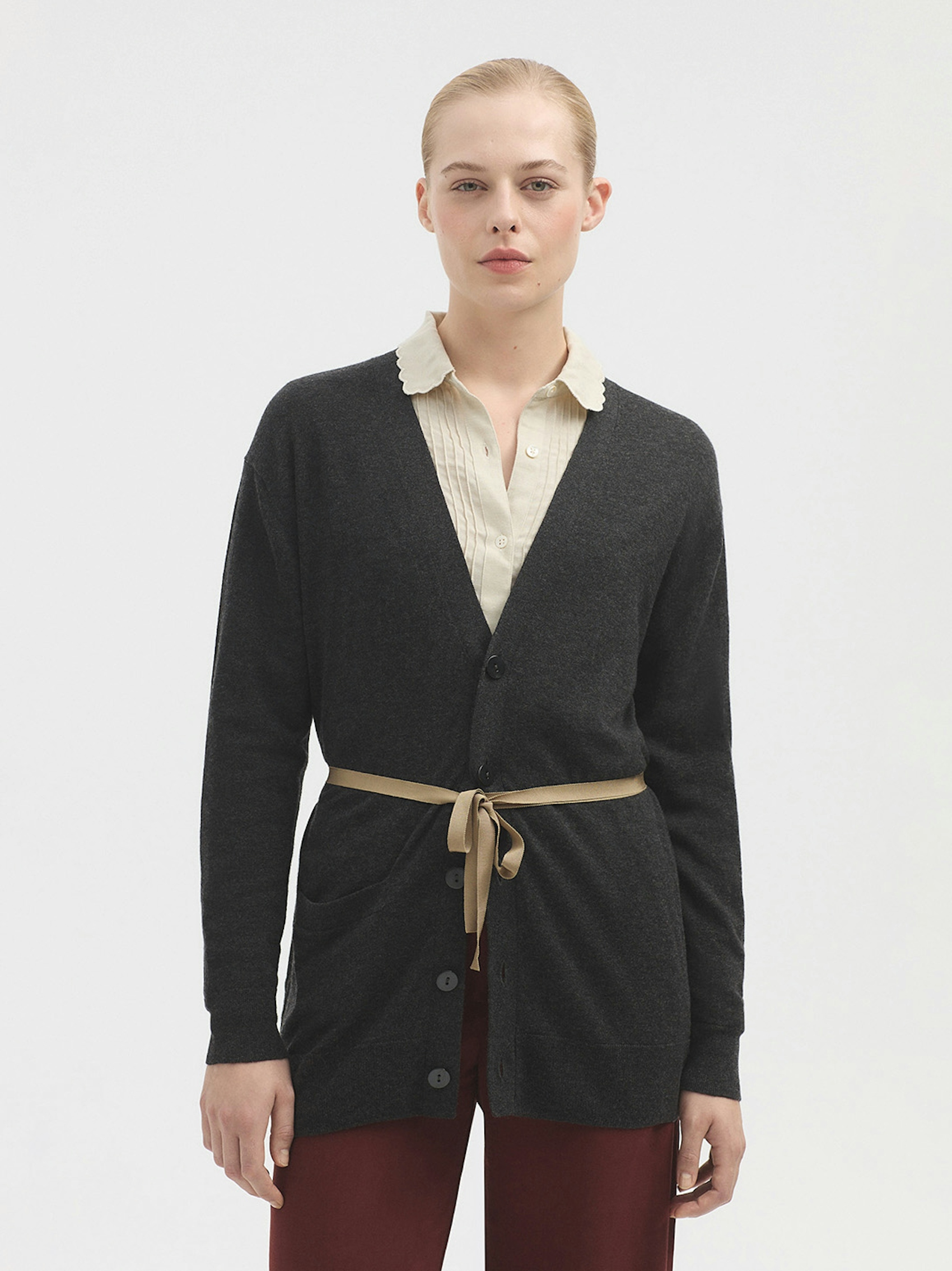 Chaqueta larga lana merino 0