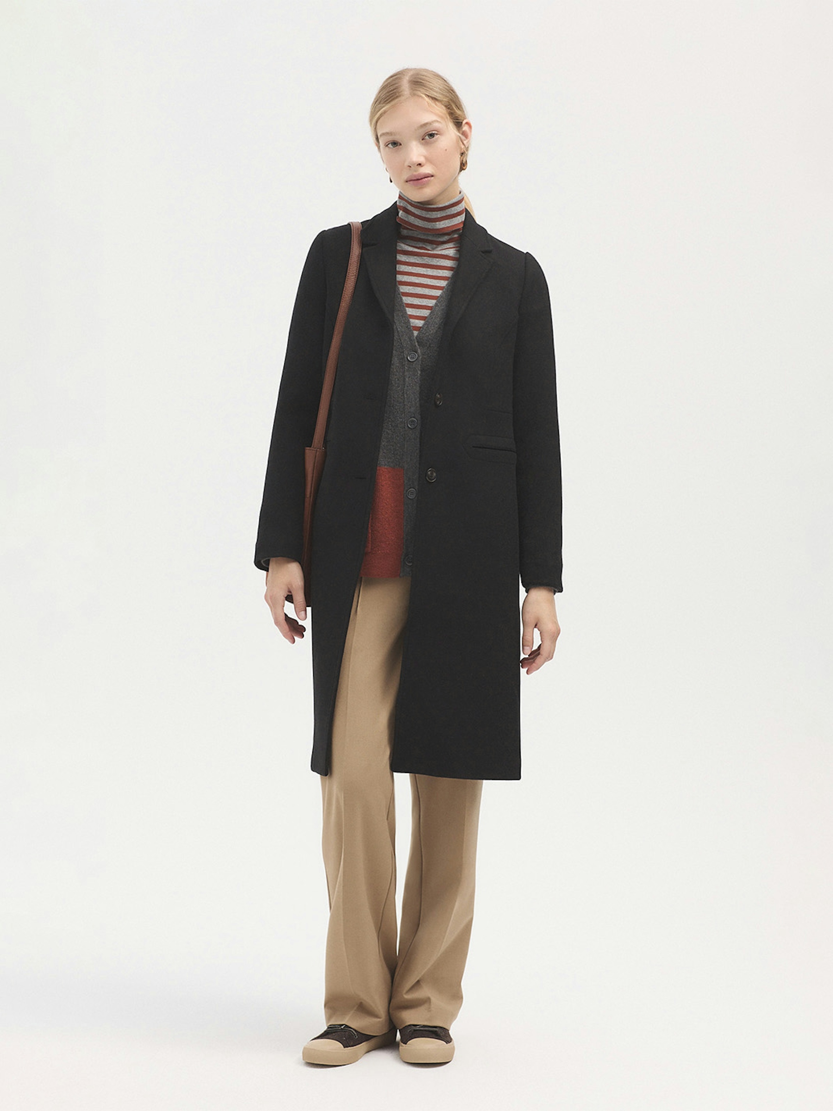 Two tone V neck cardigan