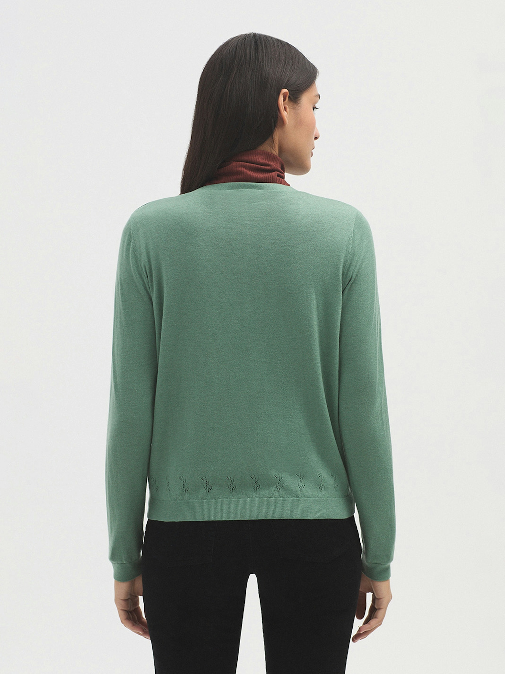 Openwork V neck cardigan