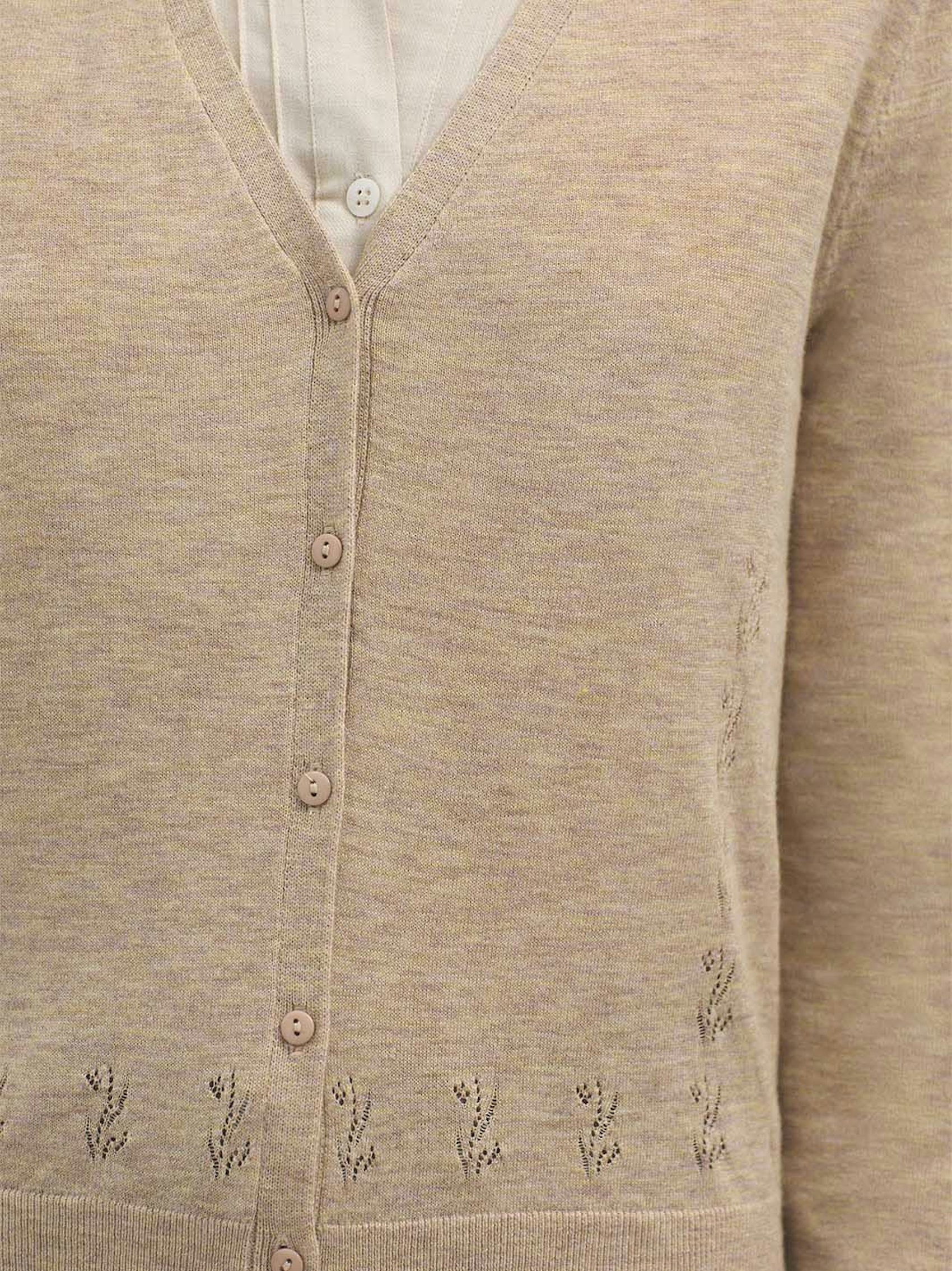 Openwork V neck cardigan