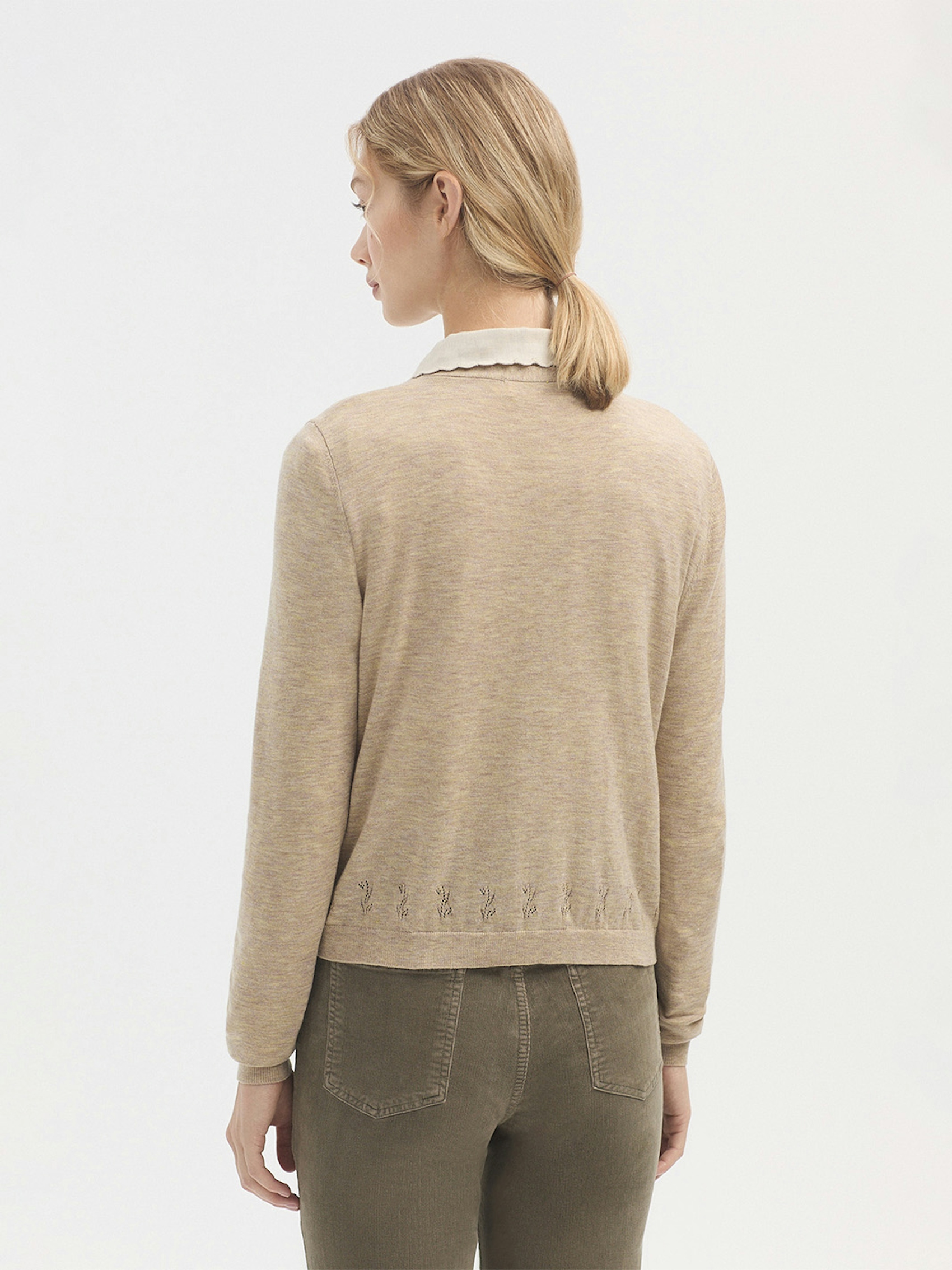 Openwork V neck cardigan