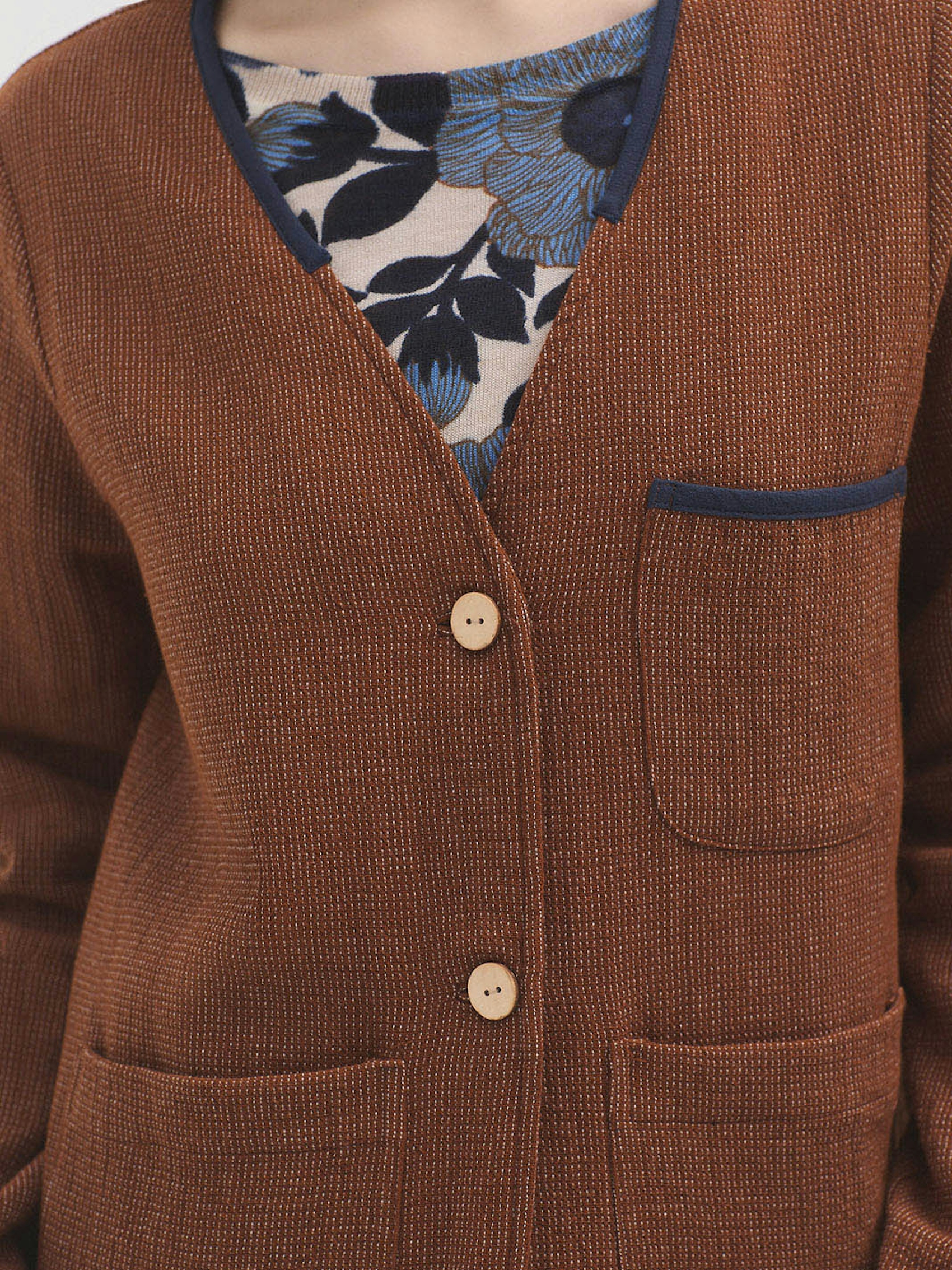 Veste surpiqûre contraste