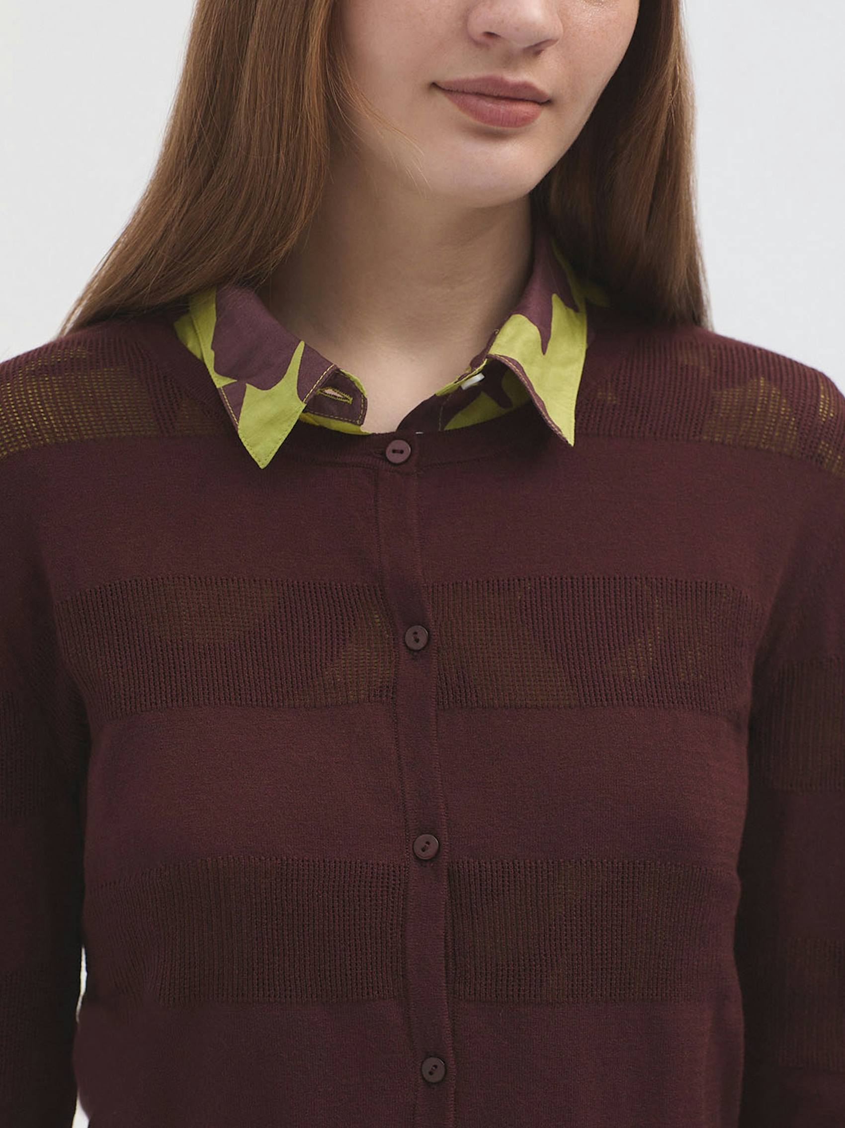 Mixed knit detail cardigan