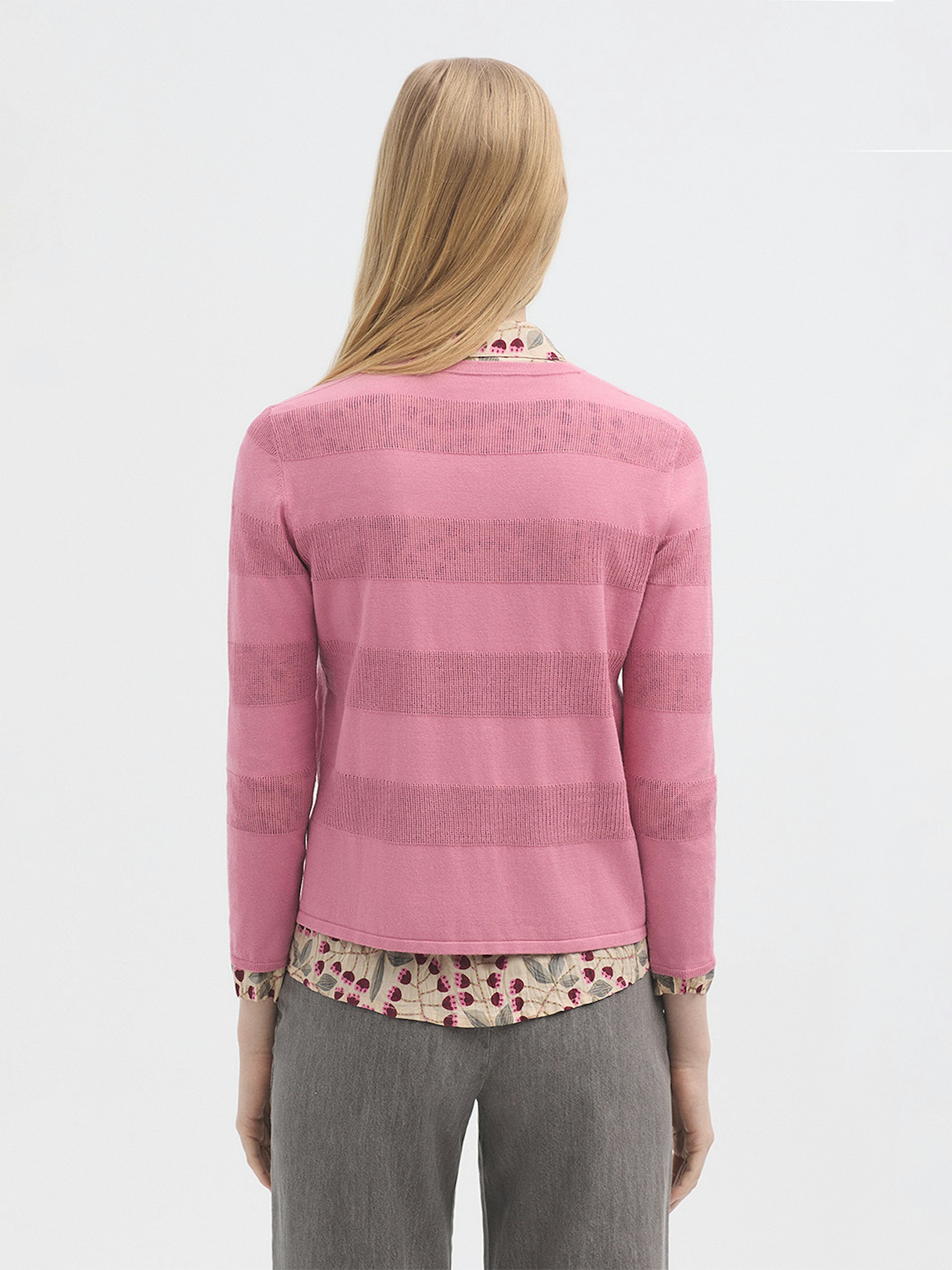 Mixed knit detail cardigan