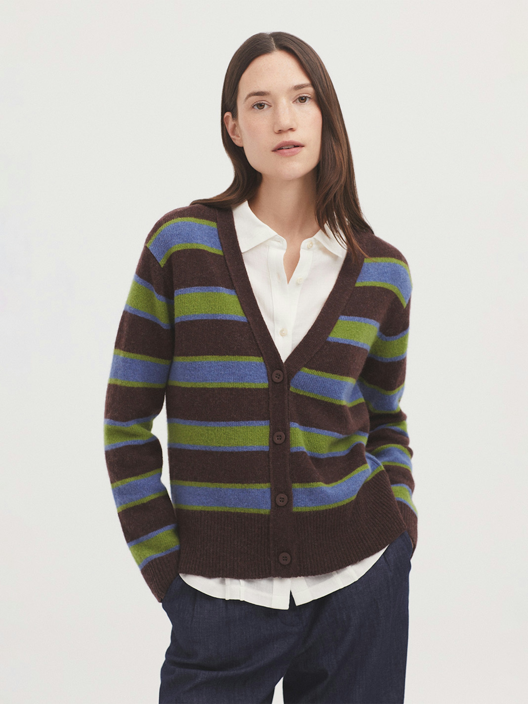 Chaqueta rayas en lana