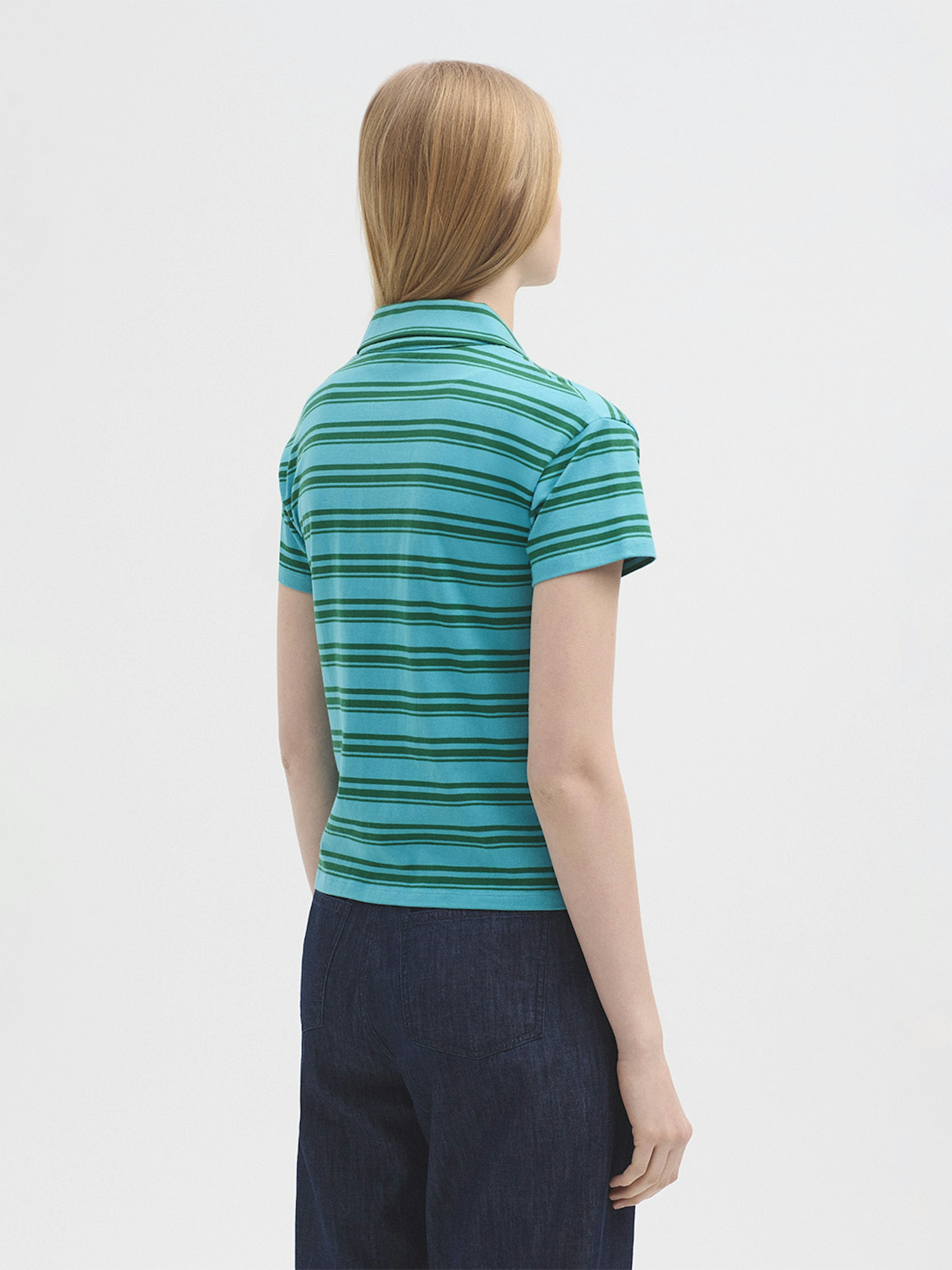 Striped short sleeve jacket