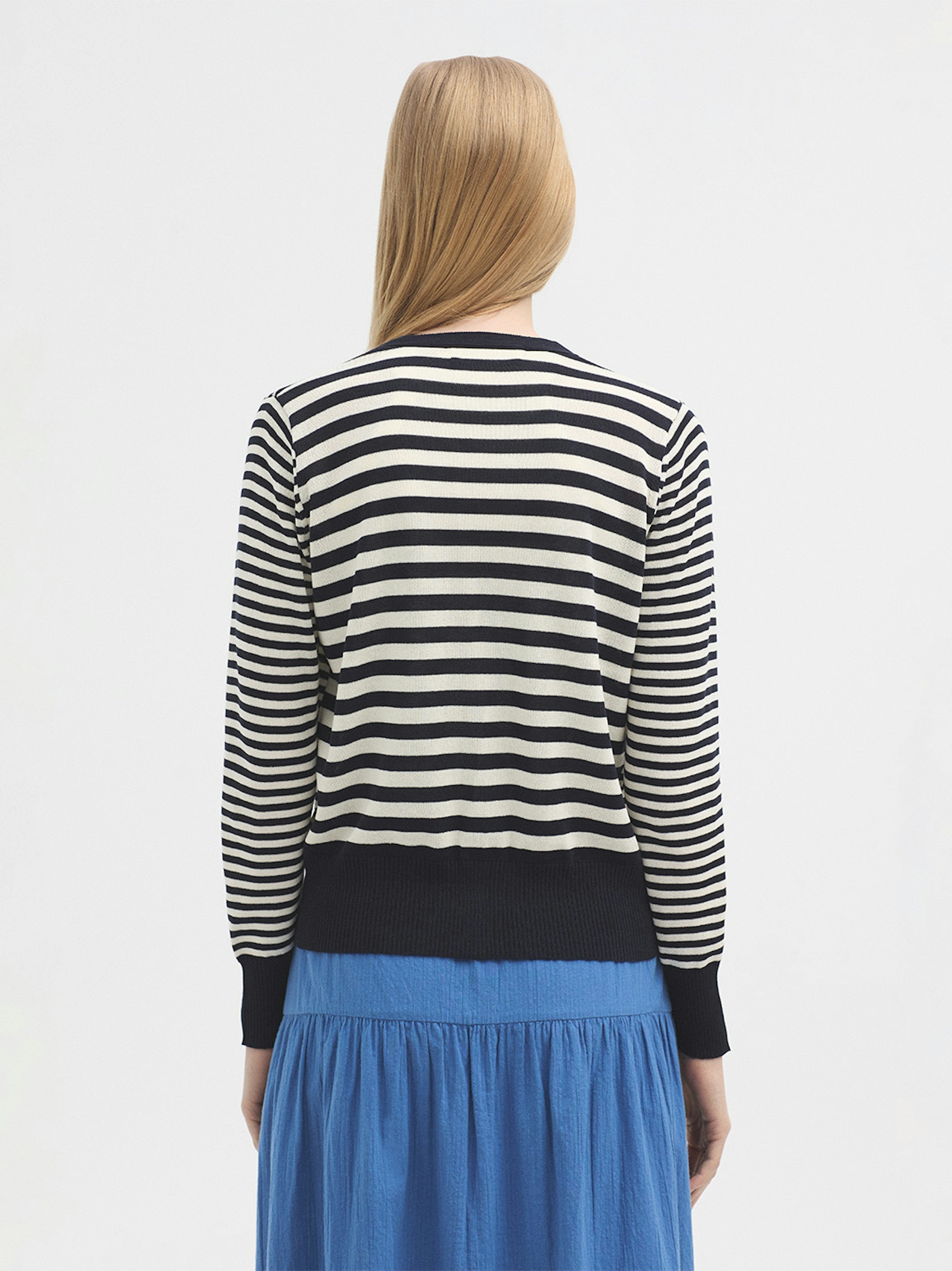Striped viscose cardigan
