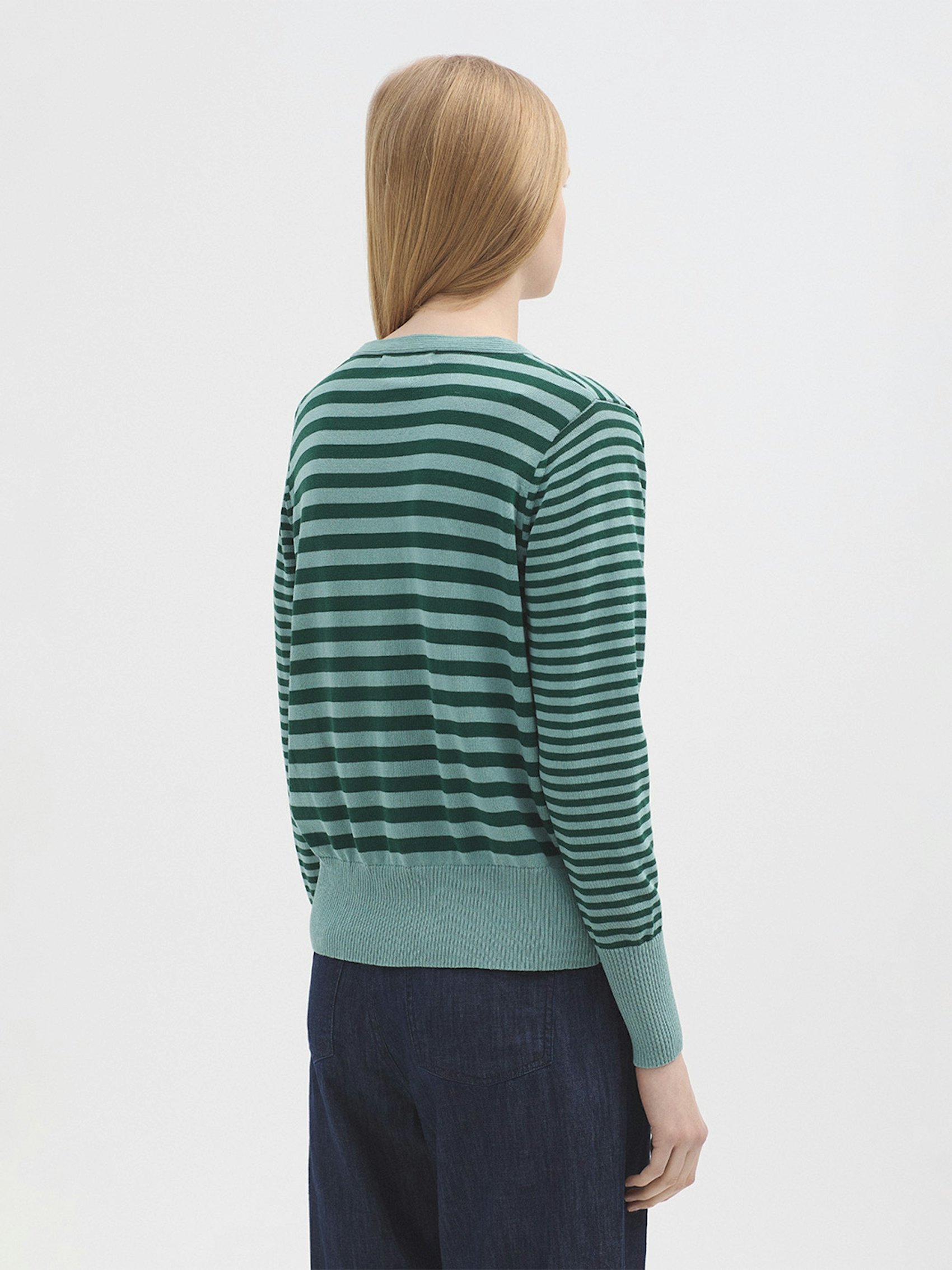 Striped viscose cardigan