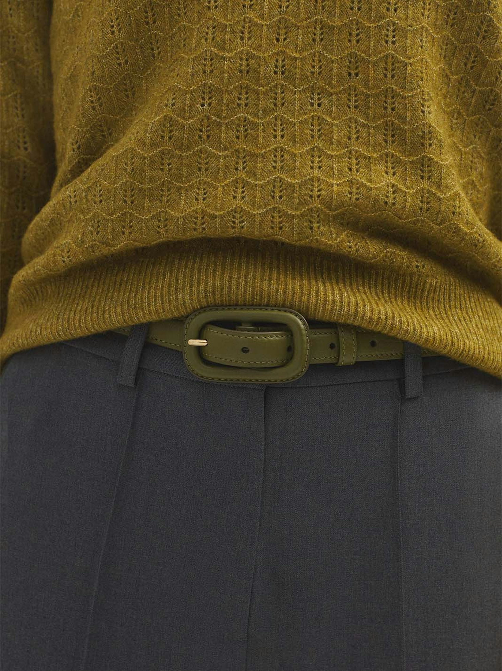 Leather belt with buckle 1