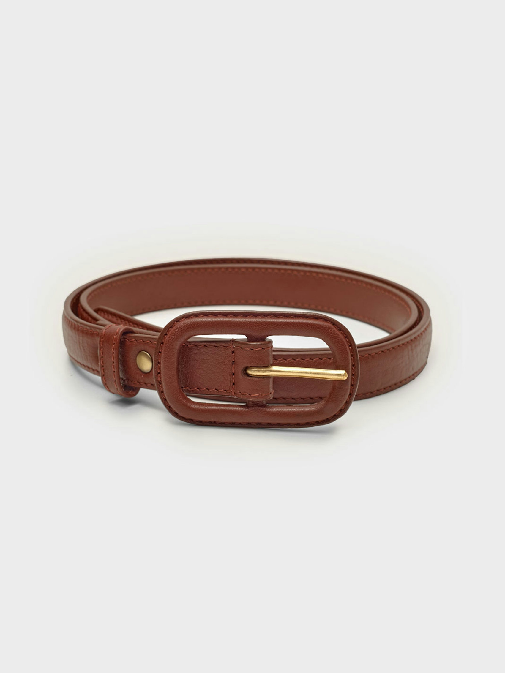 Leather belt with buckle