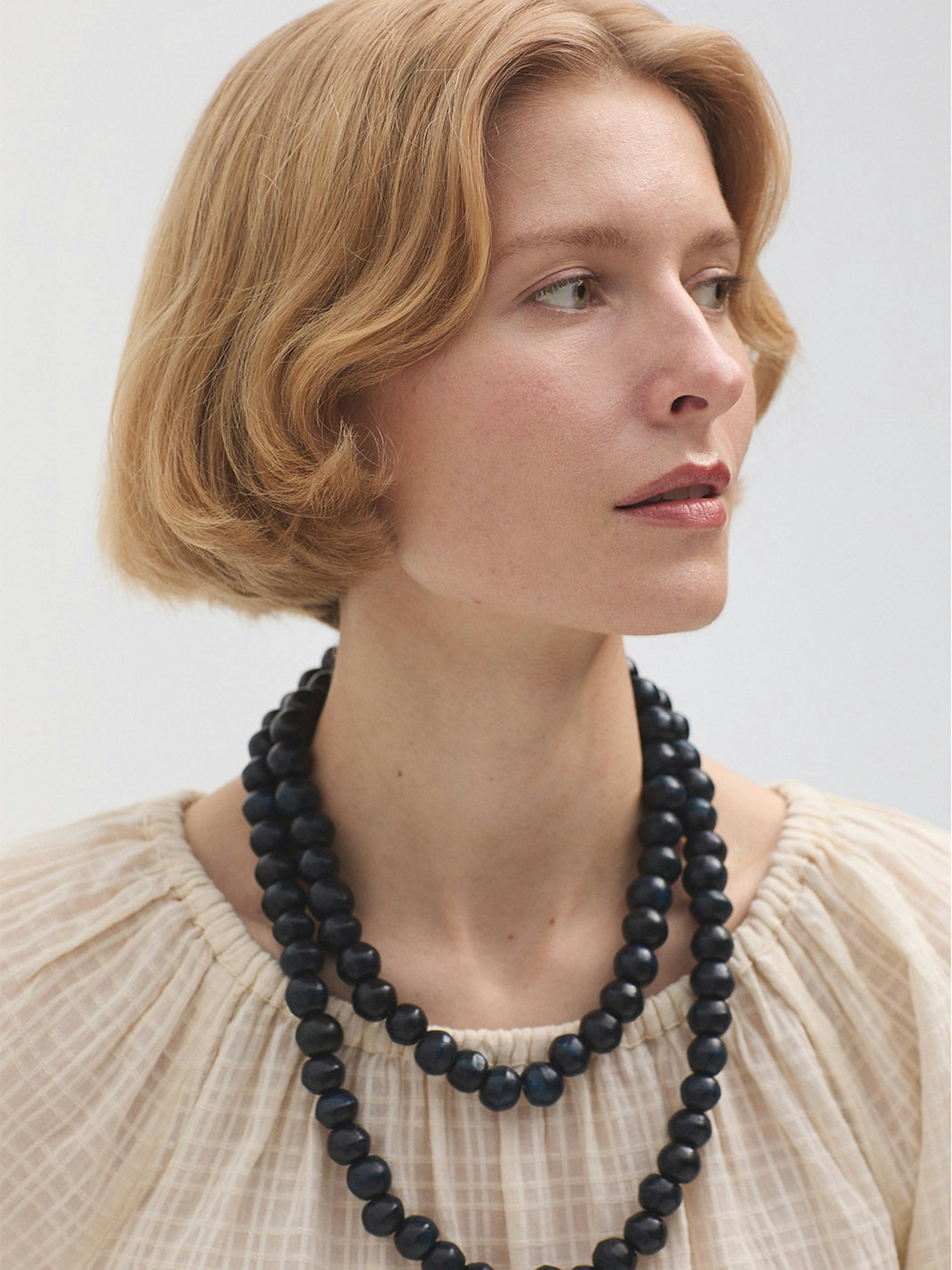 Collier billes bois