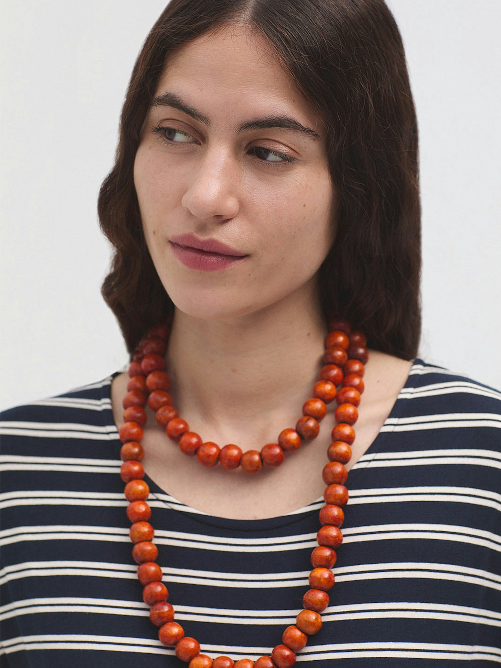 Collier billes bois