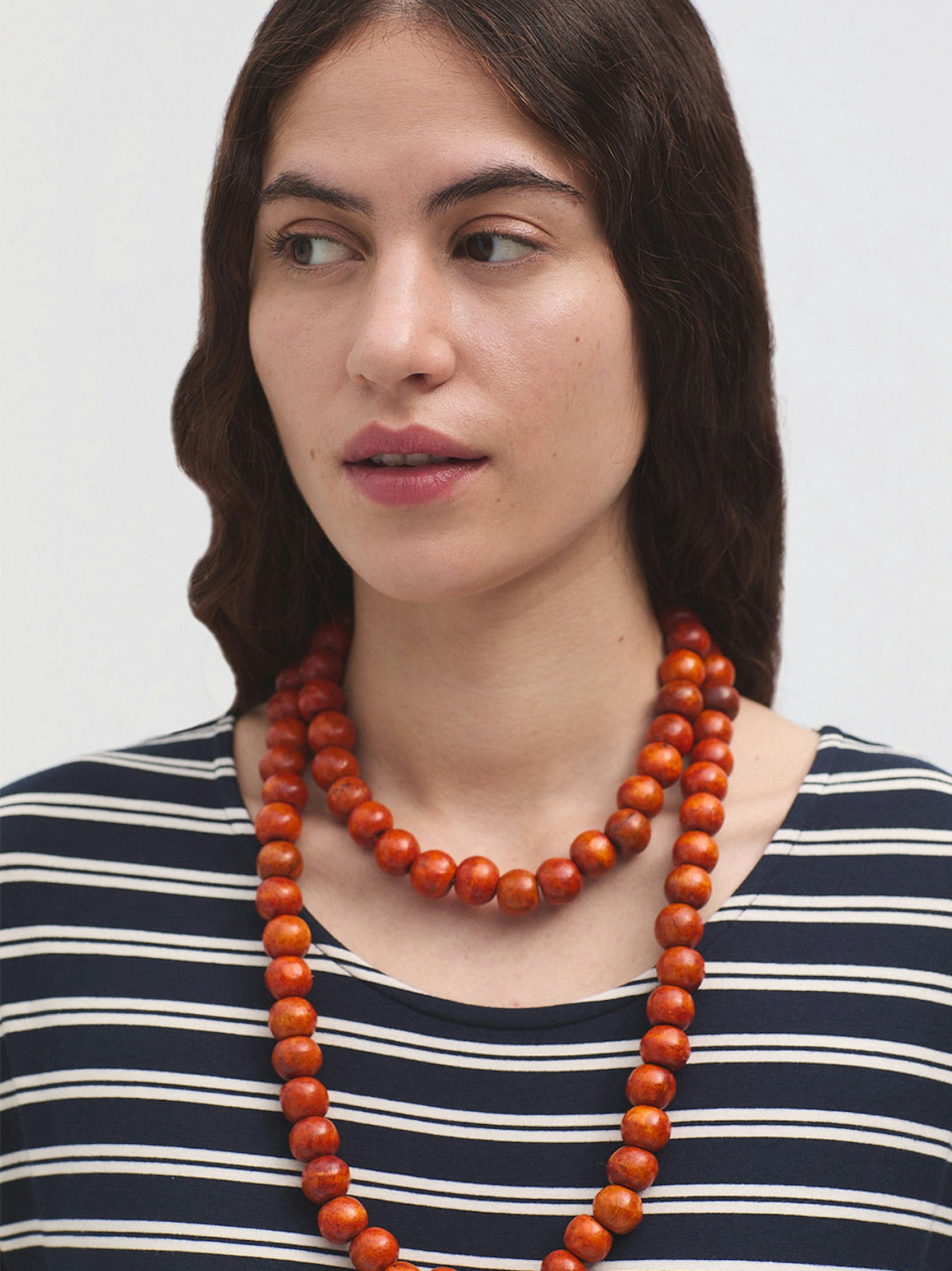 Collier billes bois