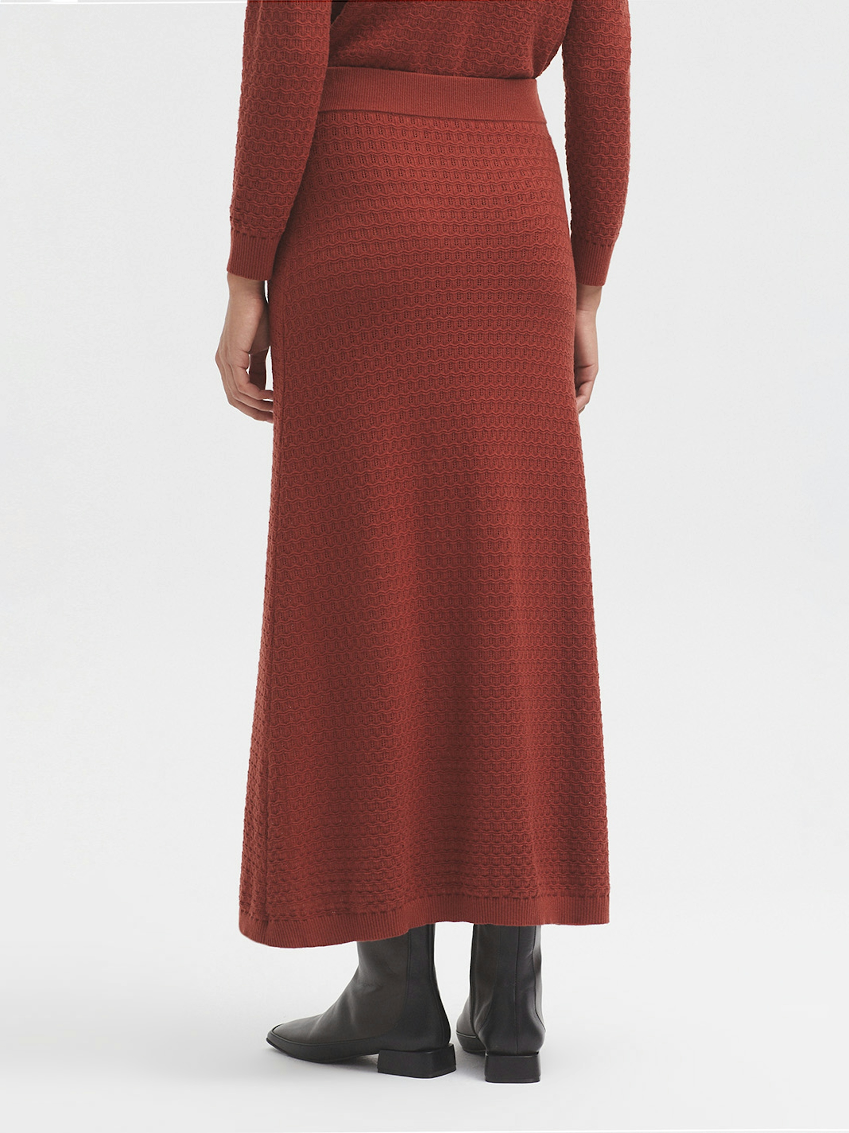 Openwork midi skirt