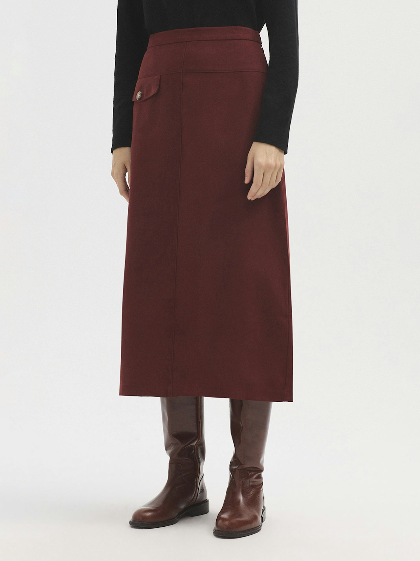 Falda midi viscosa