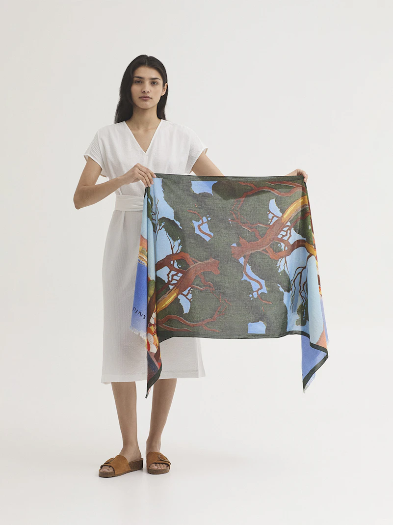 Foulard en voile de coton Nice Les Pins