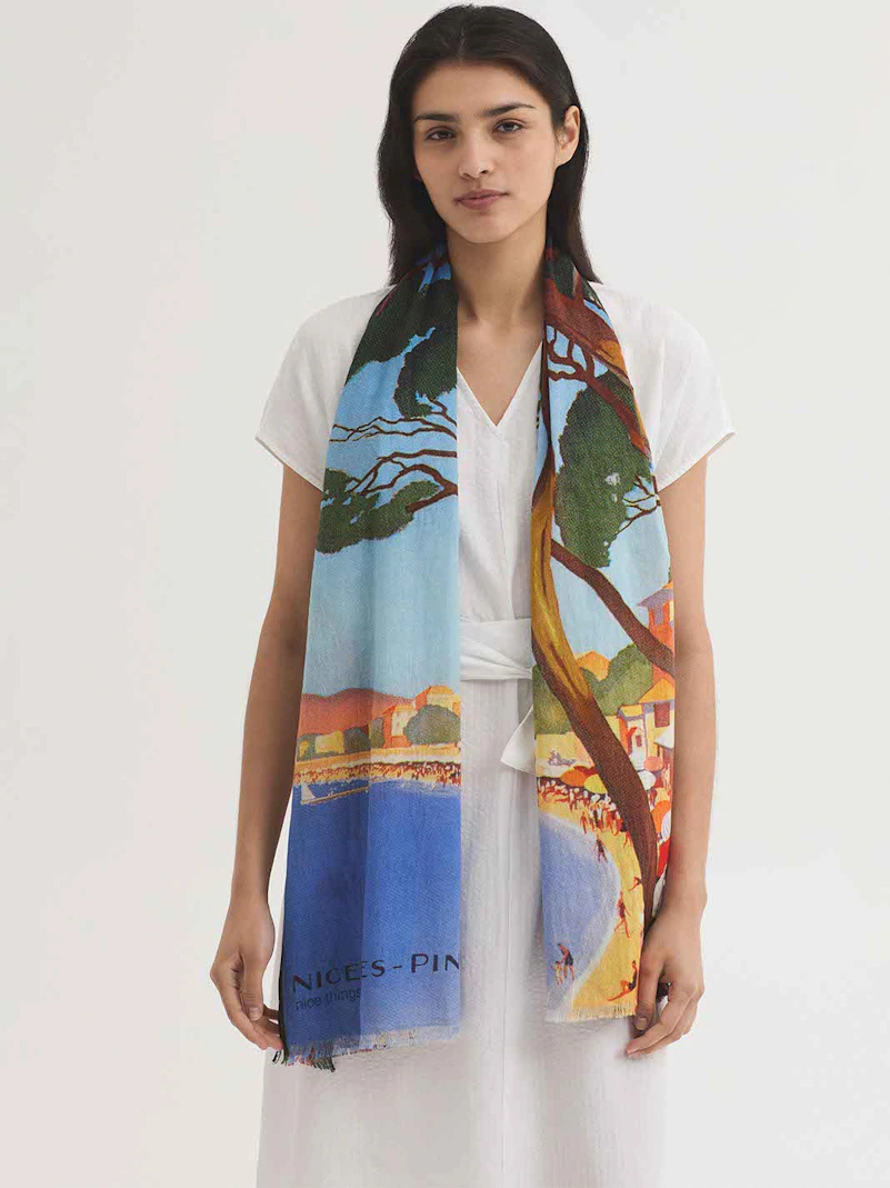 Foulard en voile de coton Nice Les Pins