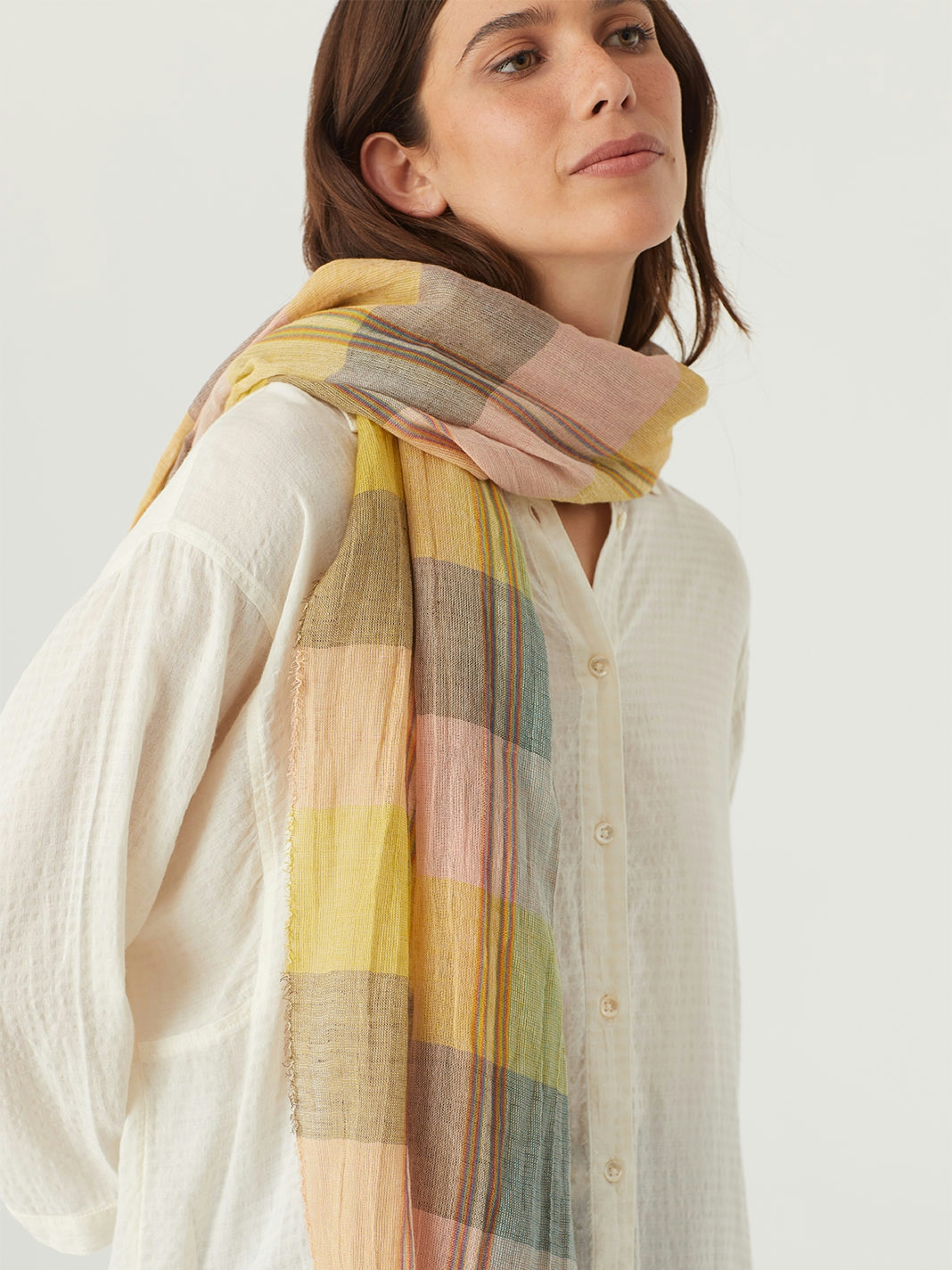 Multicoloured checked scarf