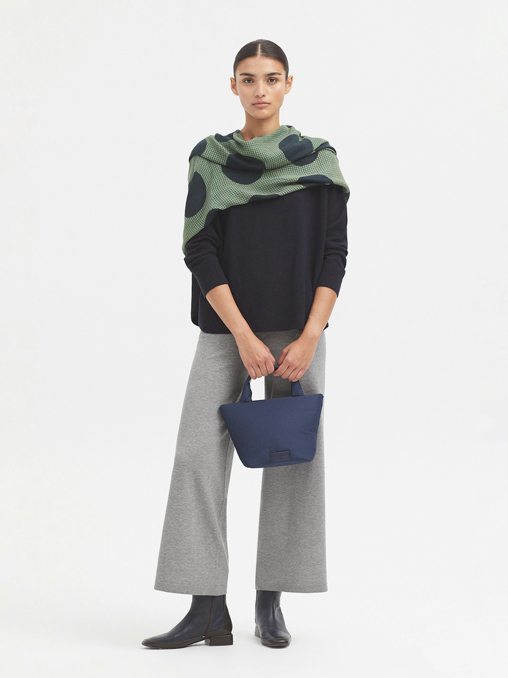 Polka dot checked foulard