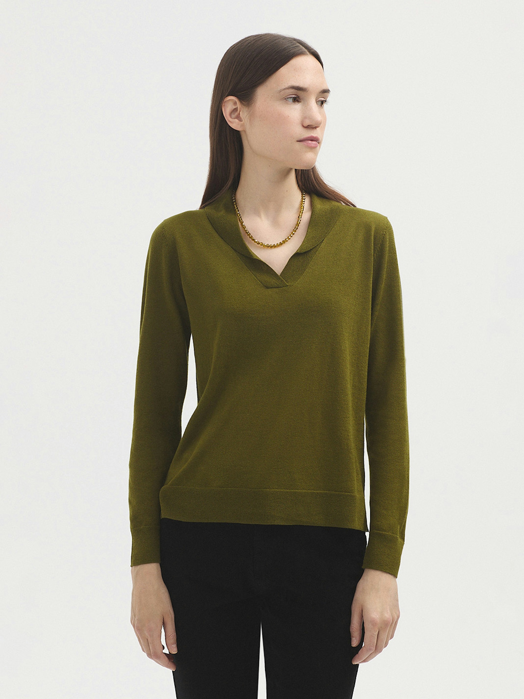 Wool jumper with splits