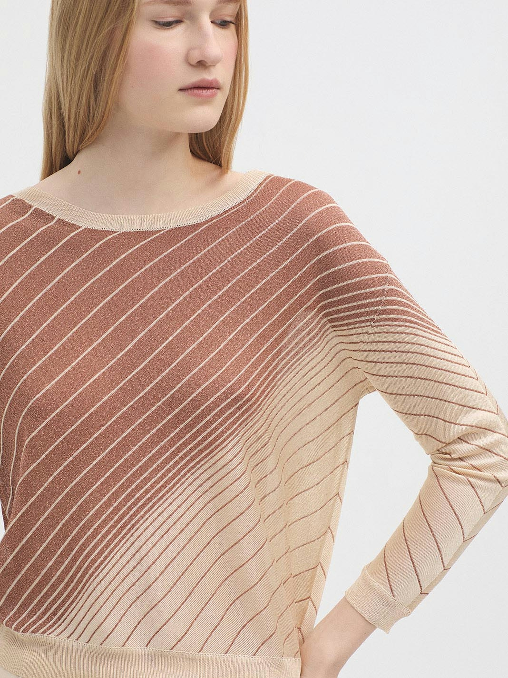 Striped boat lurex jumper