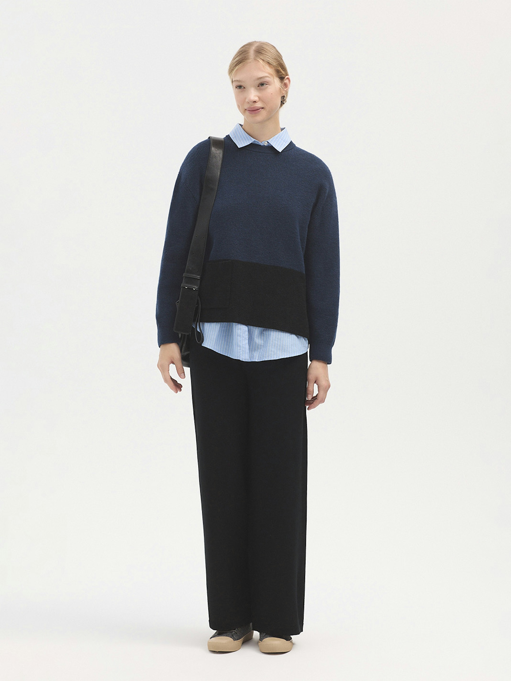 Two tone drop sleeve jumper