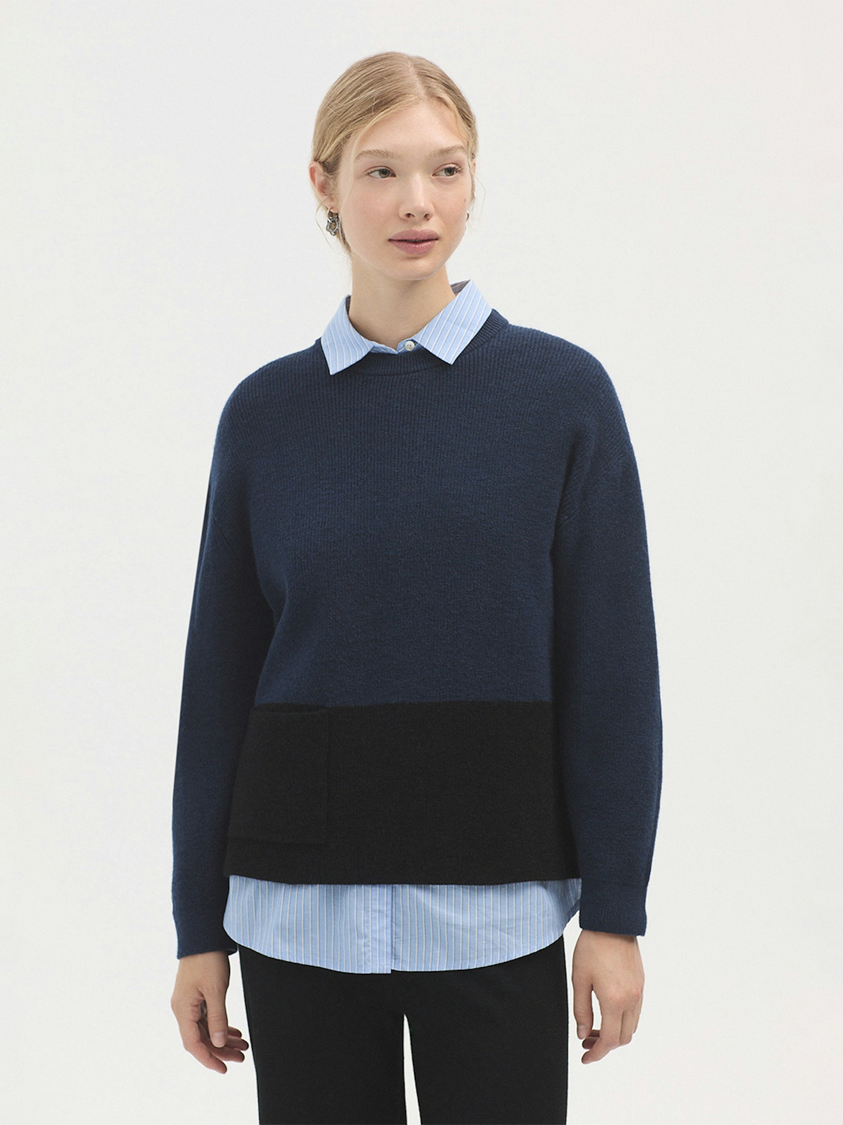 Two tone drop sleeve jumper