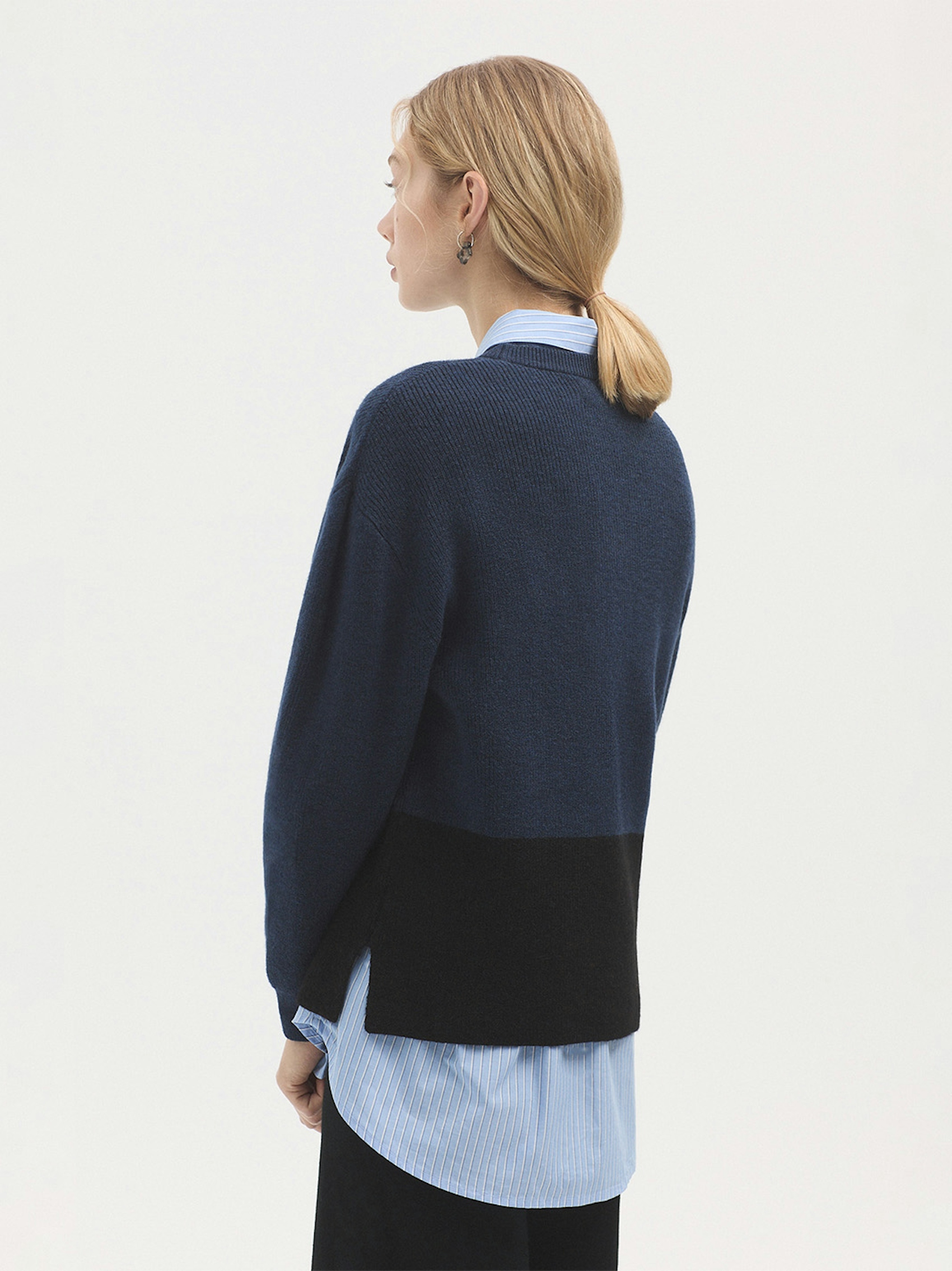 Two tone drop sleeve jumper