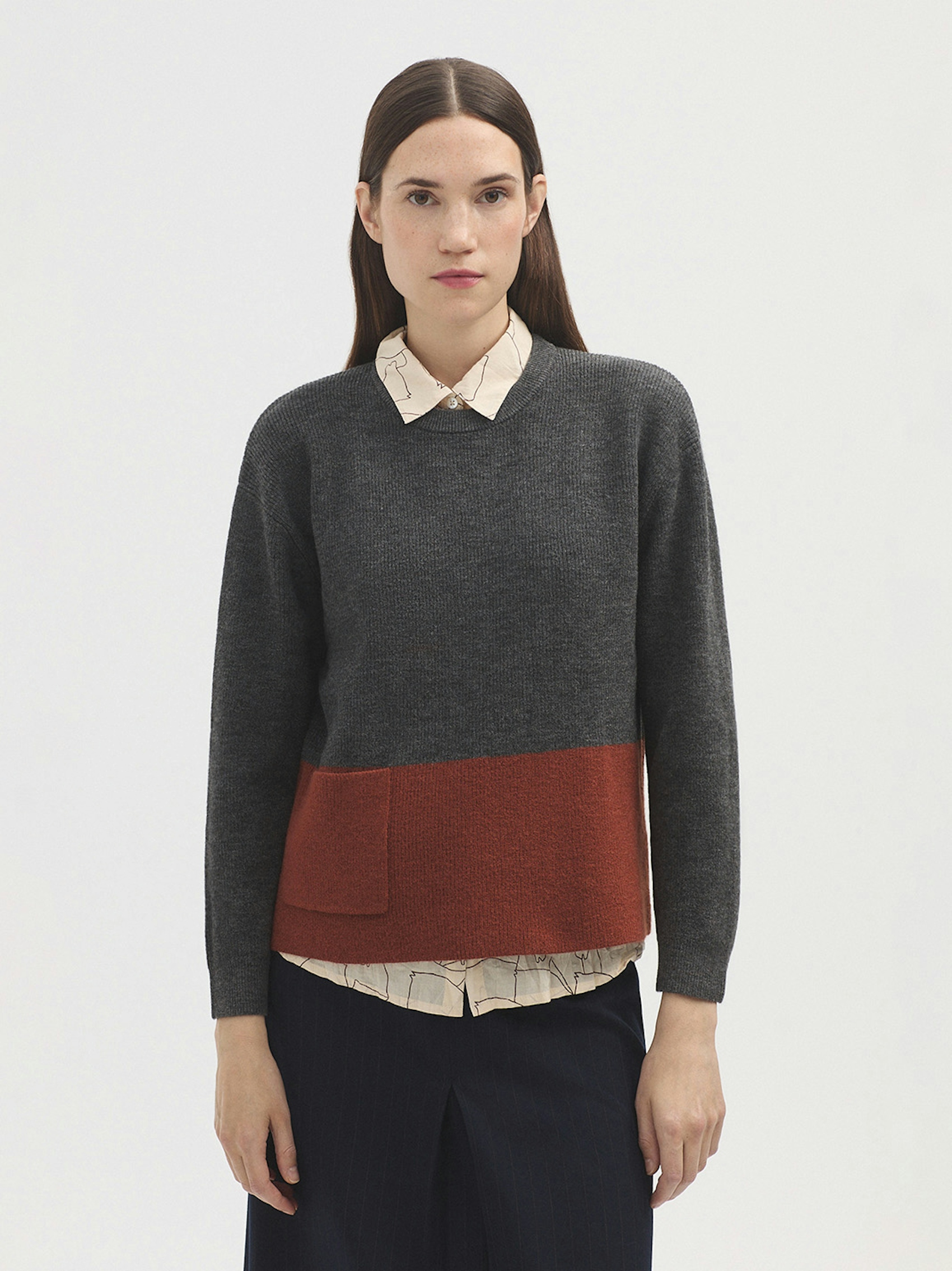 Two tone drop sleeve jumper