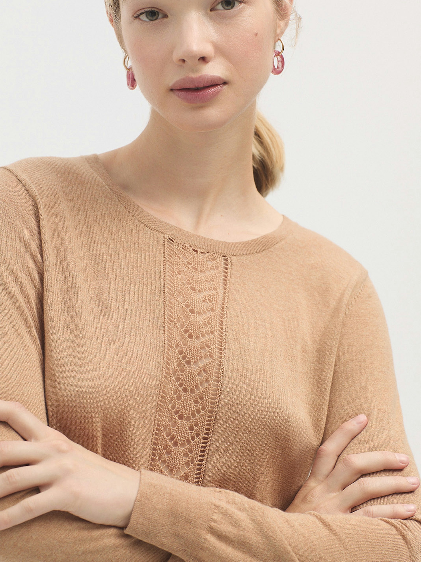 Openwork merino wool jumper