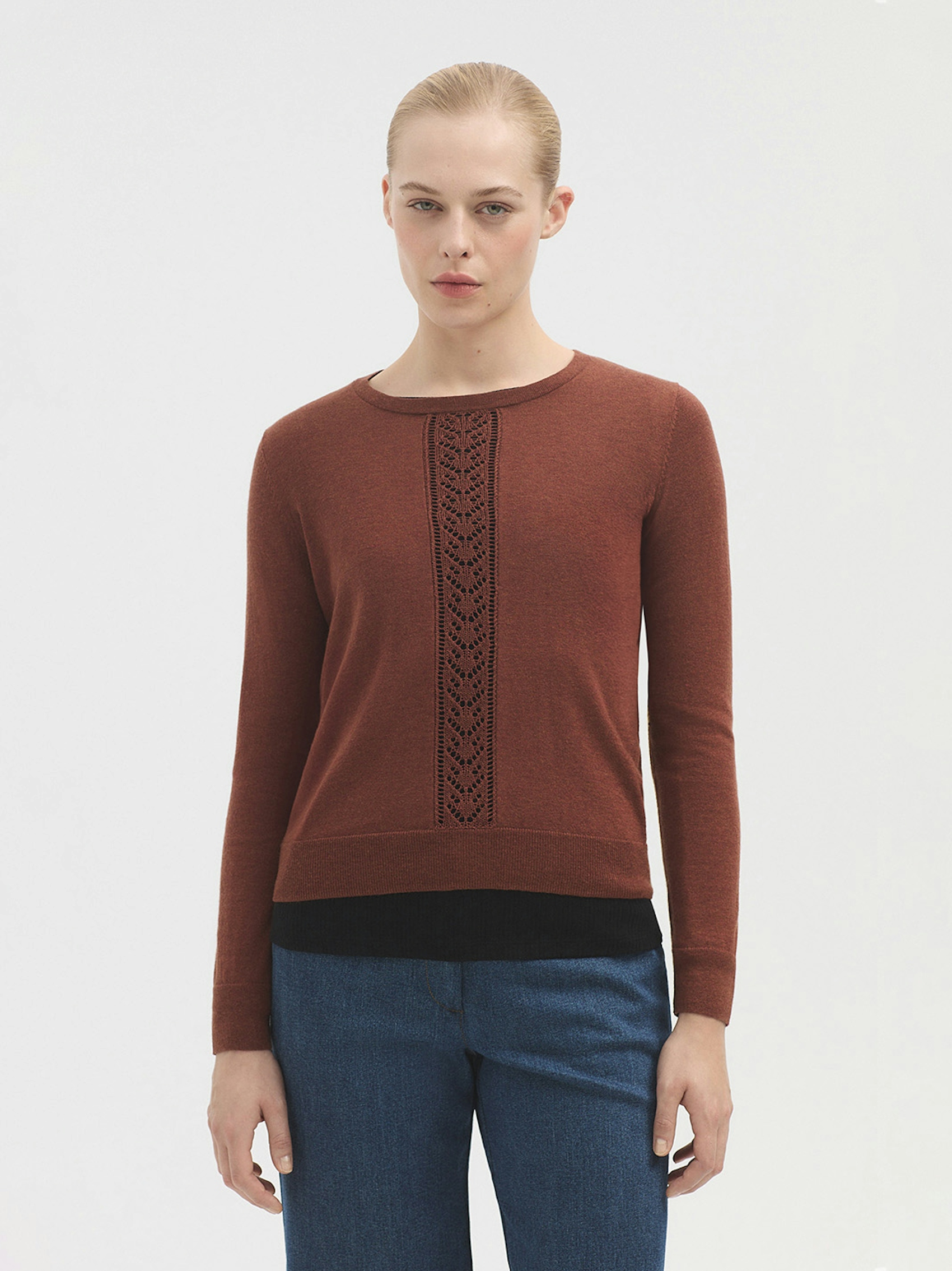Openwork merino wool jumper