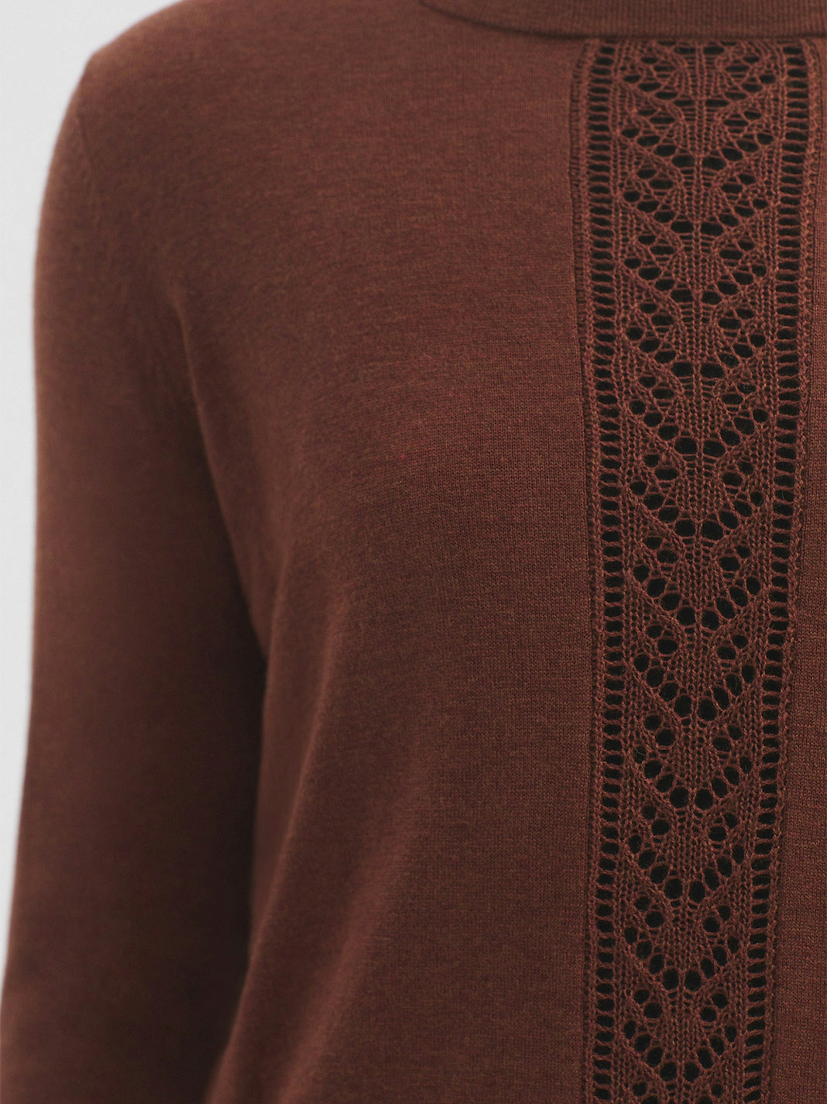 Openwork merino wool jumper