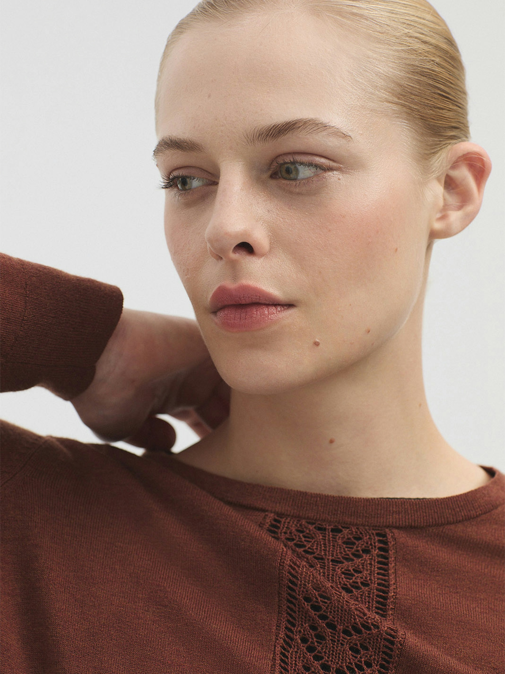Openwork merino wool jumper